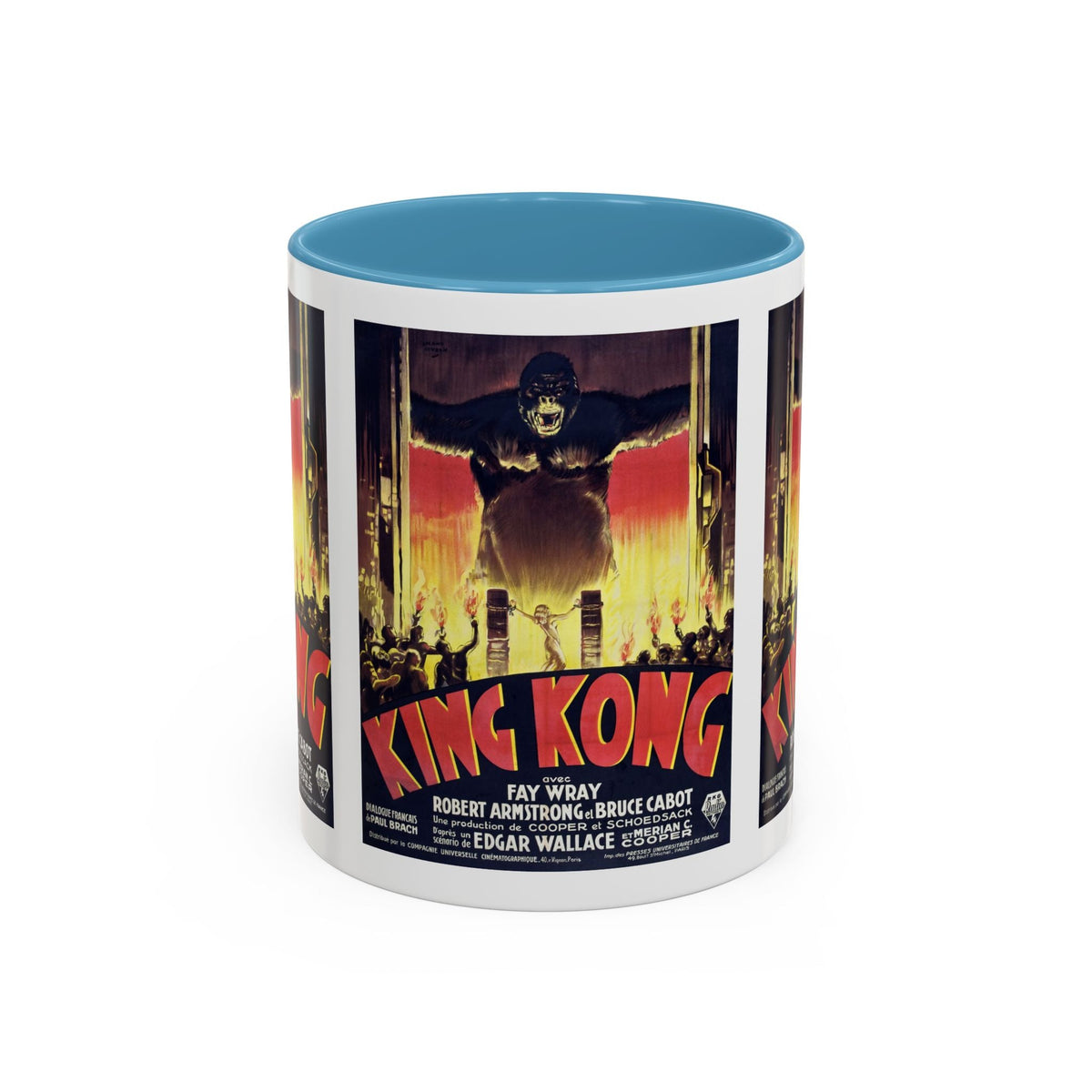 Cult Classic Movie Poster Art Accent Coffee Mug (11, 15oz) - King Kong French 1933 - Mug