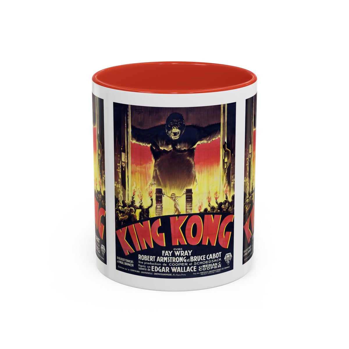 Cult Classic Movie Poster Art Accent Coffee Mug (11, 15oz) - King Kong French 1933 - Mug