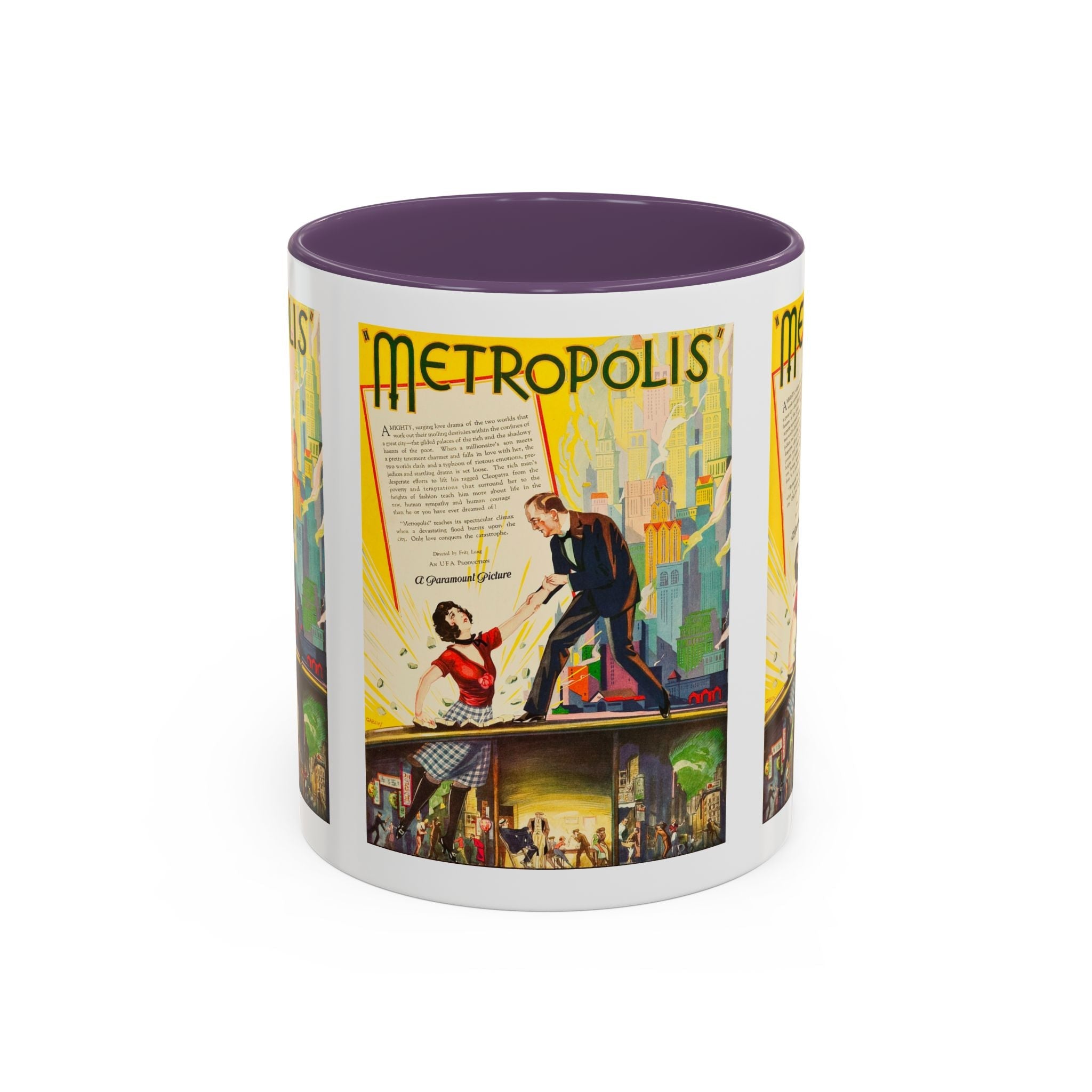Cult Classic Movie Poster Art Accent Coffee Mug (11, 15oz) - Metropolis U.S. Version 1927 - POPvault