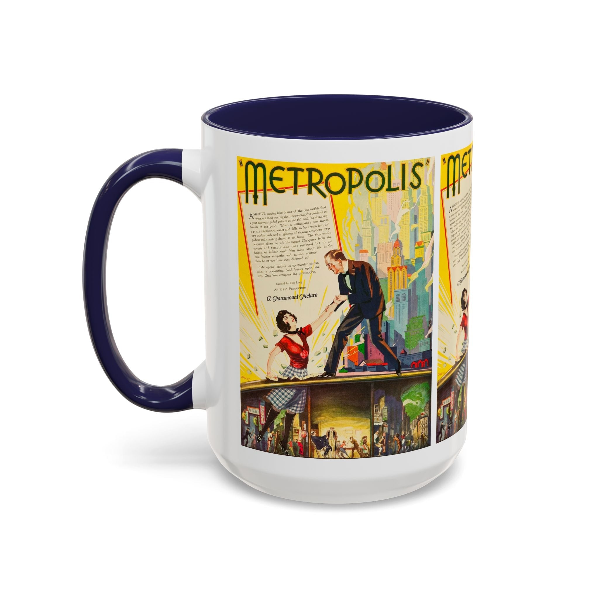 Cult Classic Movie Poster Art Accent Coffee Mug (11, 15oz) - Metropolis U.S. Version 1927 - POPvault