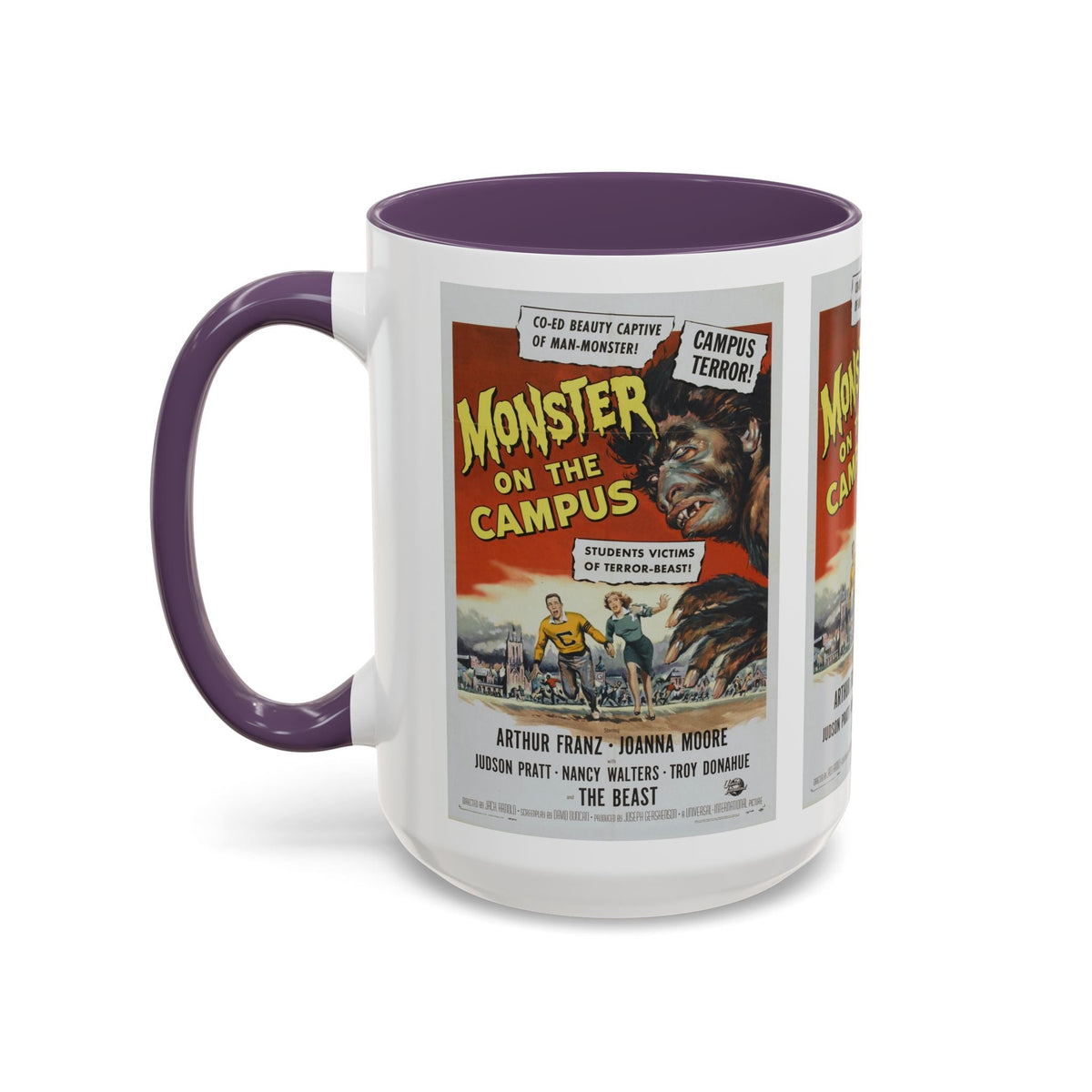 Cult Classic Movie Poster Art Accent Coffee Mug (11, 15oz) - Monster On Campus 1958 - Mug