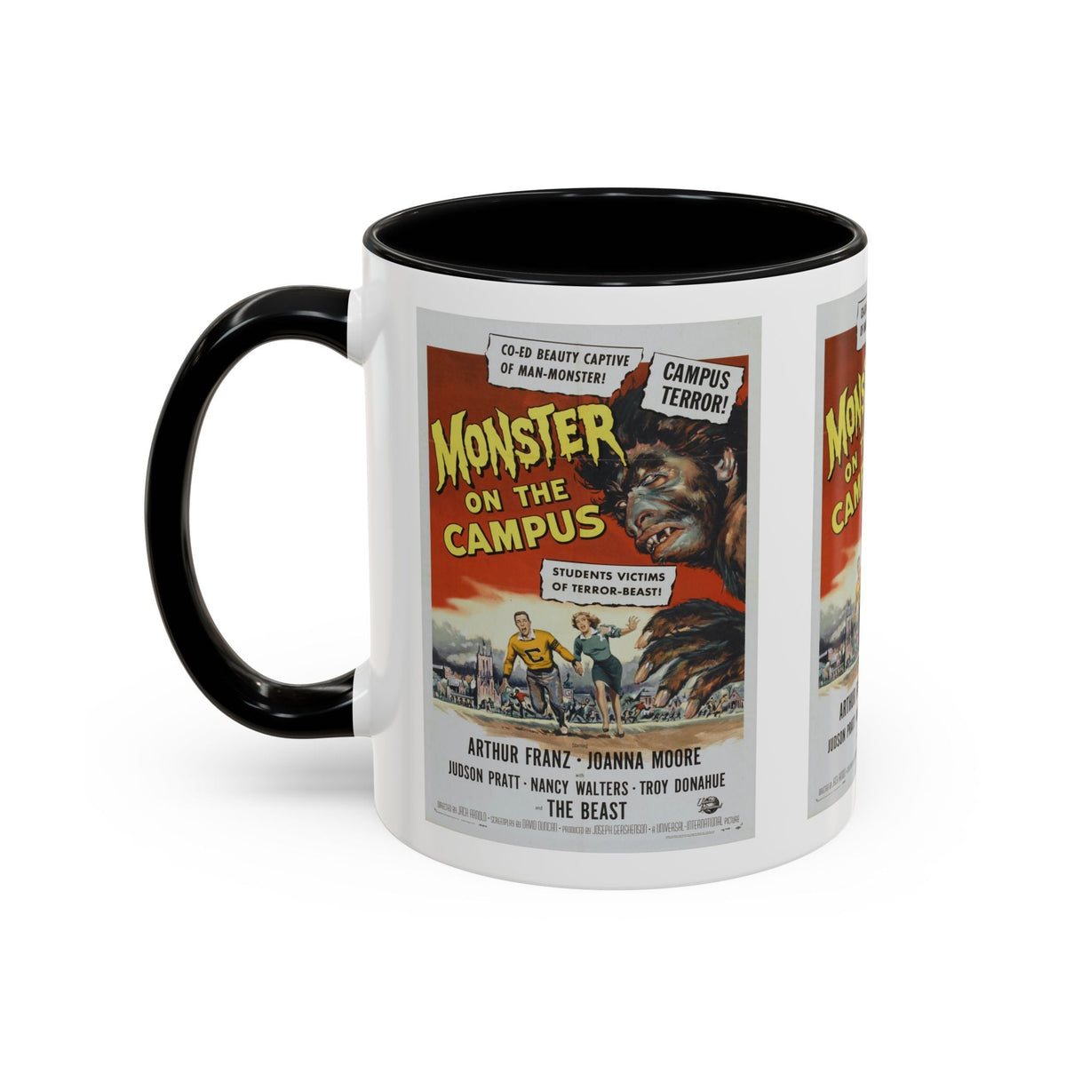 Cult Classic Movie Poster Art Accent Coffee Mug (11, 15oz) - Monster On Campus 1958 - Mug