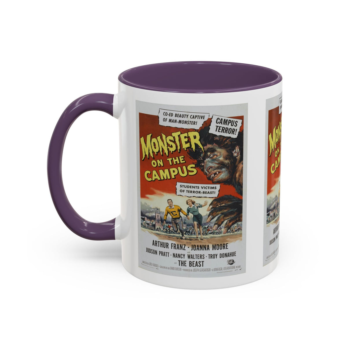 Cult Classic Movie Poster Art Accent Coffee Mug (11, 15oz) - Monster On Campus 1958 - Mug