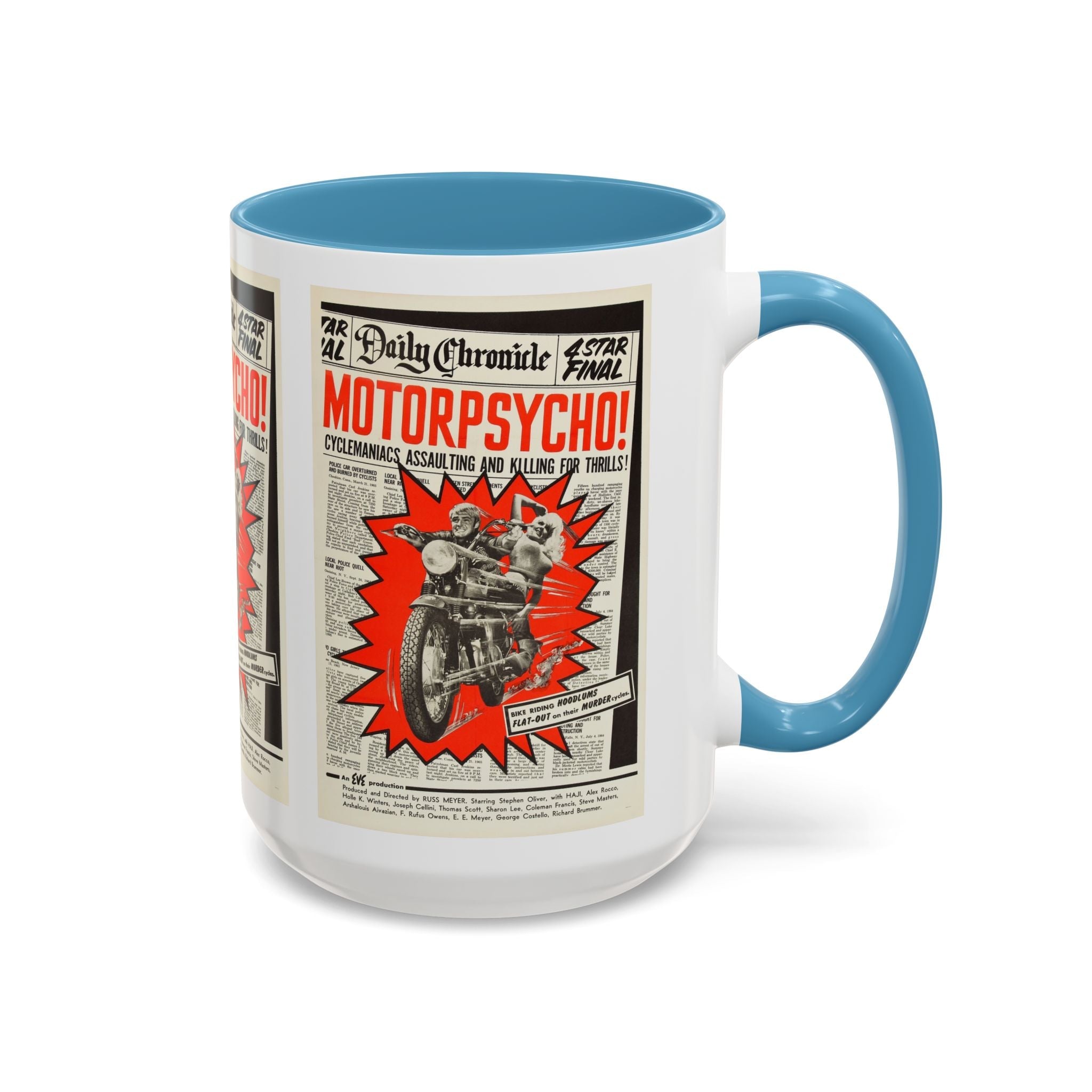 Cult Classic Movie Poster Art Accent Coffee Mug (11, 15oz) - Motor Psycho 1965 - POPvault