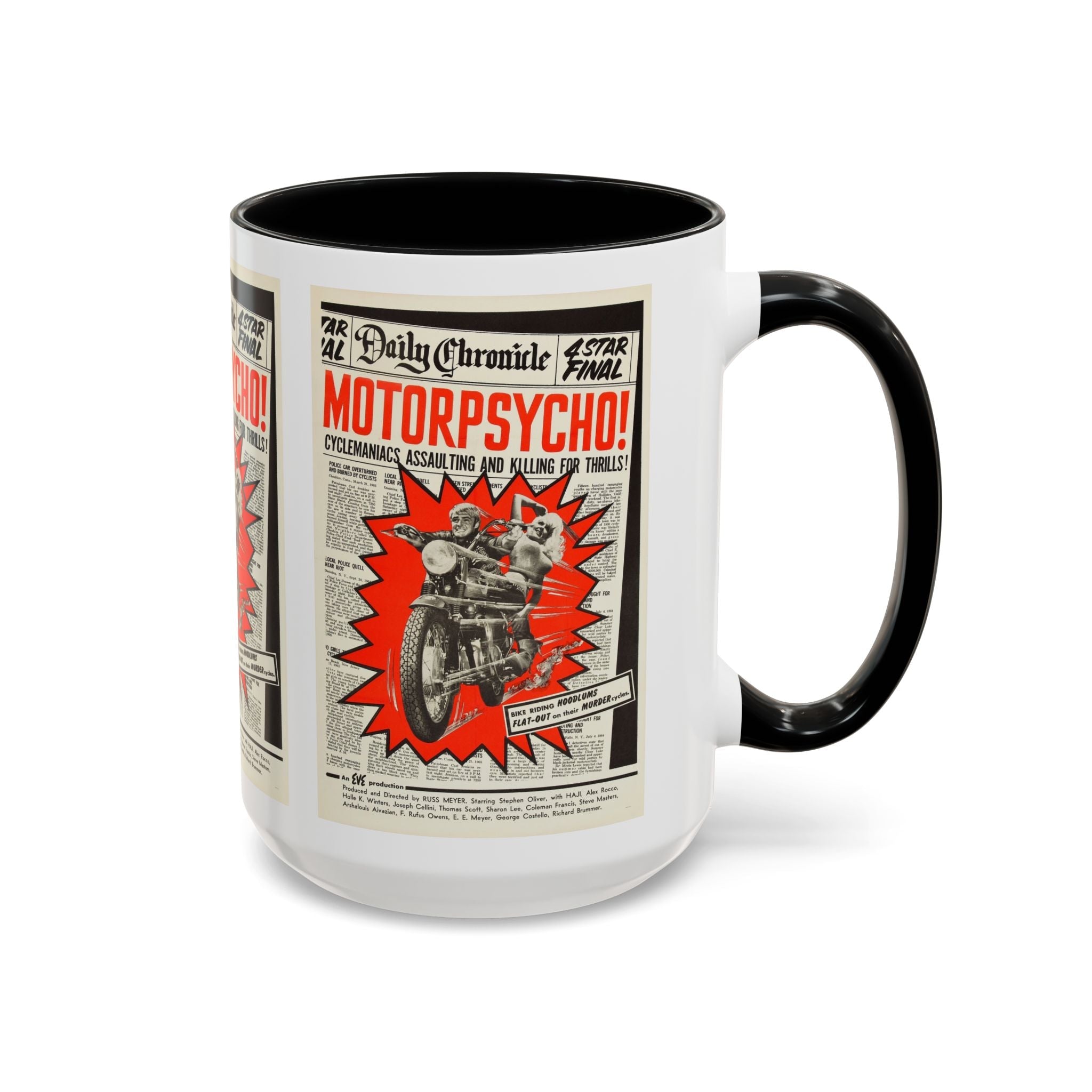 Cult Classic Movie Poster Art Accent Coffee Mug (11, 15oz) - Motor Psycho 1965 - POPvault