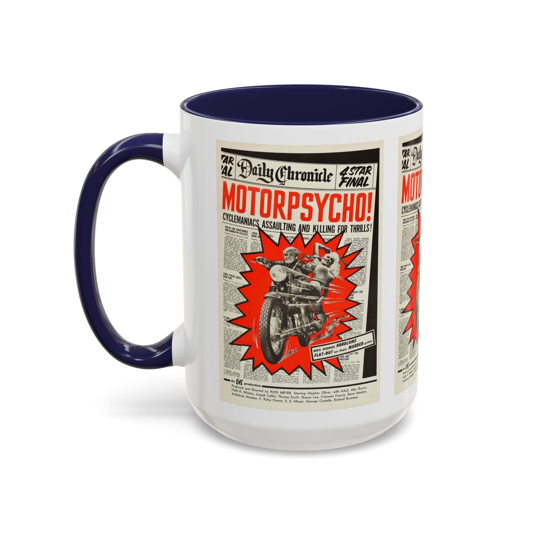 Cult Classic Movie Poster Art Accent Coffee Mug (11, 15oz) - Motor Psycho 1965 - POPvault