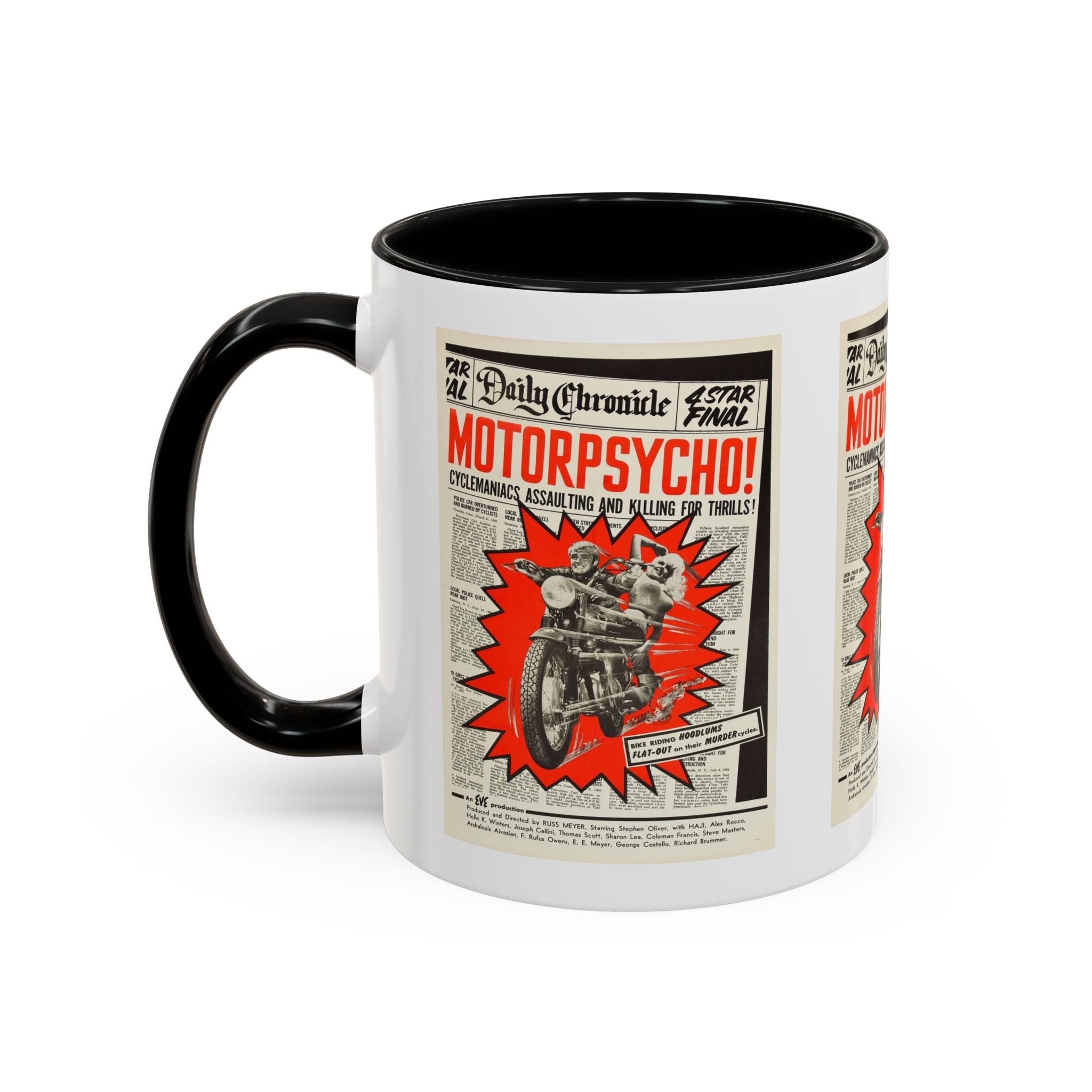 Cult Classic Movie Poster Art Accent Coffee Mug (11, 15oz) - Motor Psycho 1965 - POPvault