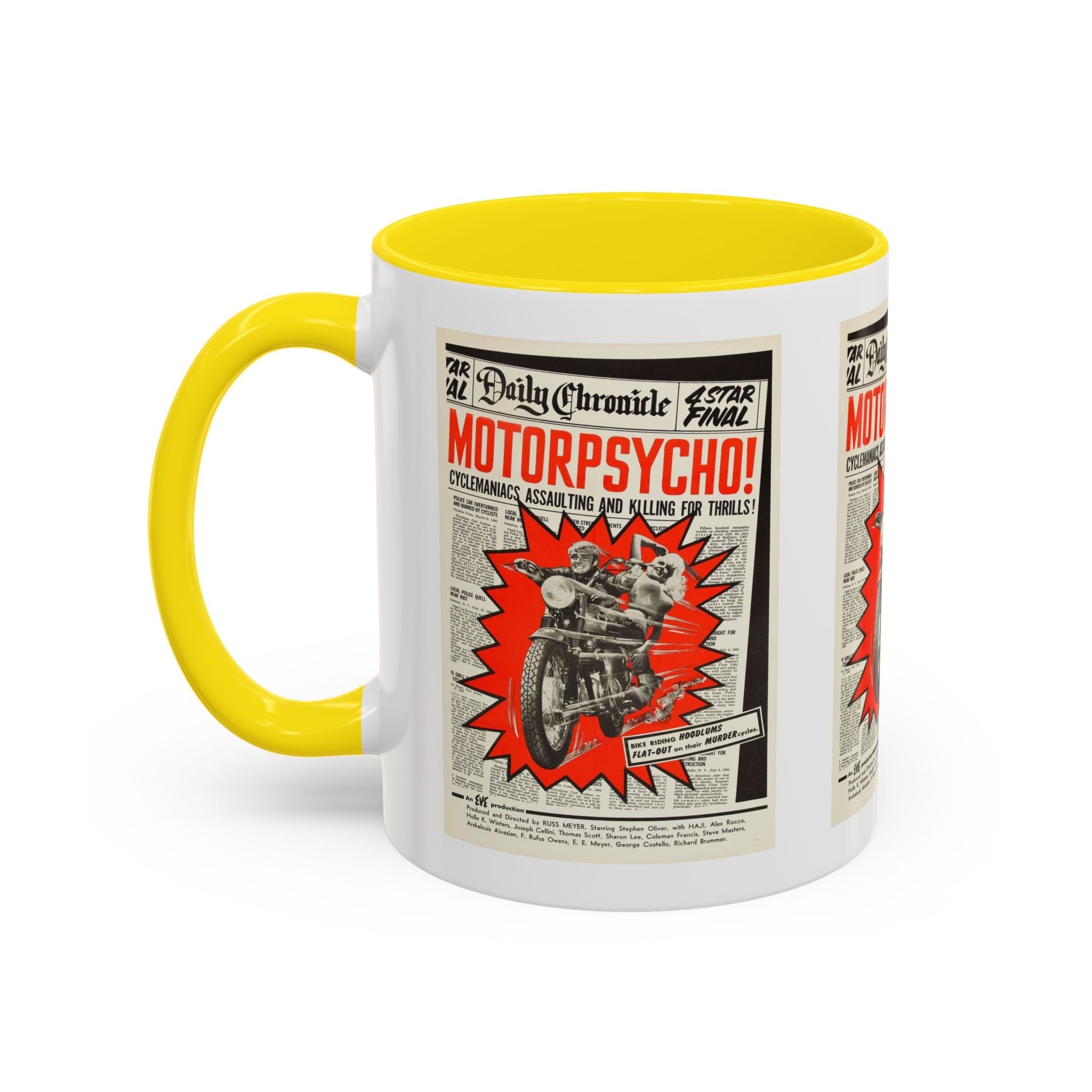 Cult Classic Movie Poster Art Accent Coffee Mug (11, 15oz) - Motor Psycho 1965 - POPvault