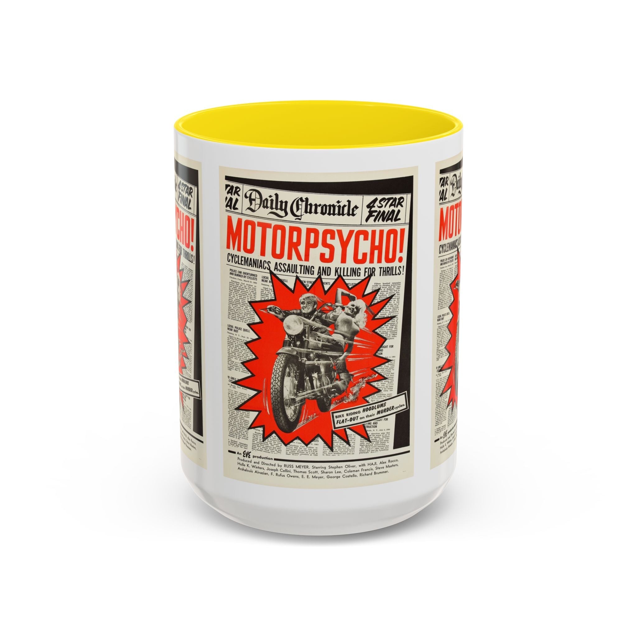 Cult Classic Movie Poster Art Accent Coffee Mug (11, 15oz) - Motor Psycho 1965 - POPvault