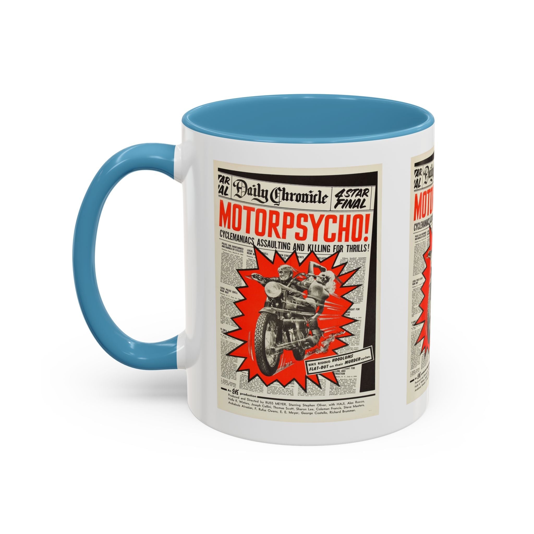 Cult Classic Movie Poster Art Accent Coffee Mug (11, 15oz) - Motor Psycho 1965 - POPvault