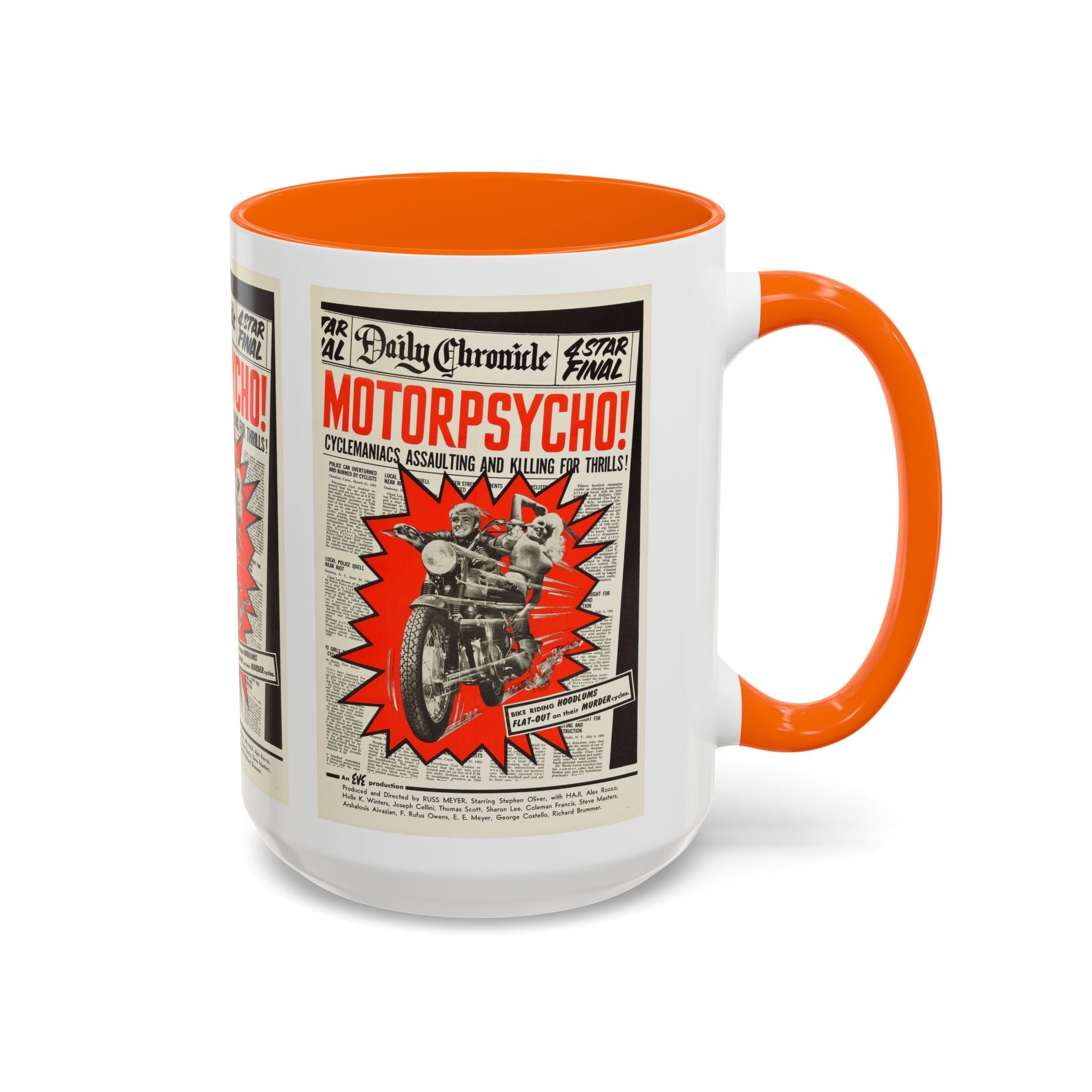 Cult Classic Movie Poster Art Accent Coffee Mug (11, 15oz) - Motor Psycho 1965 - POPvault