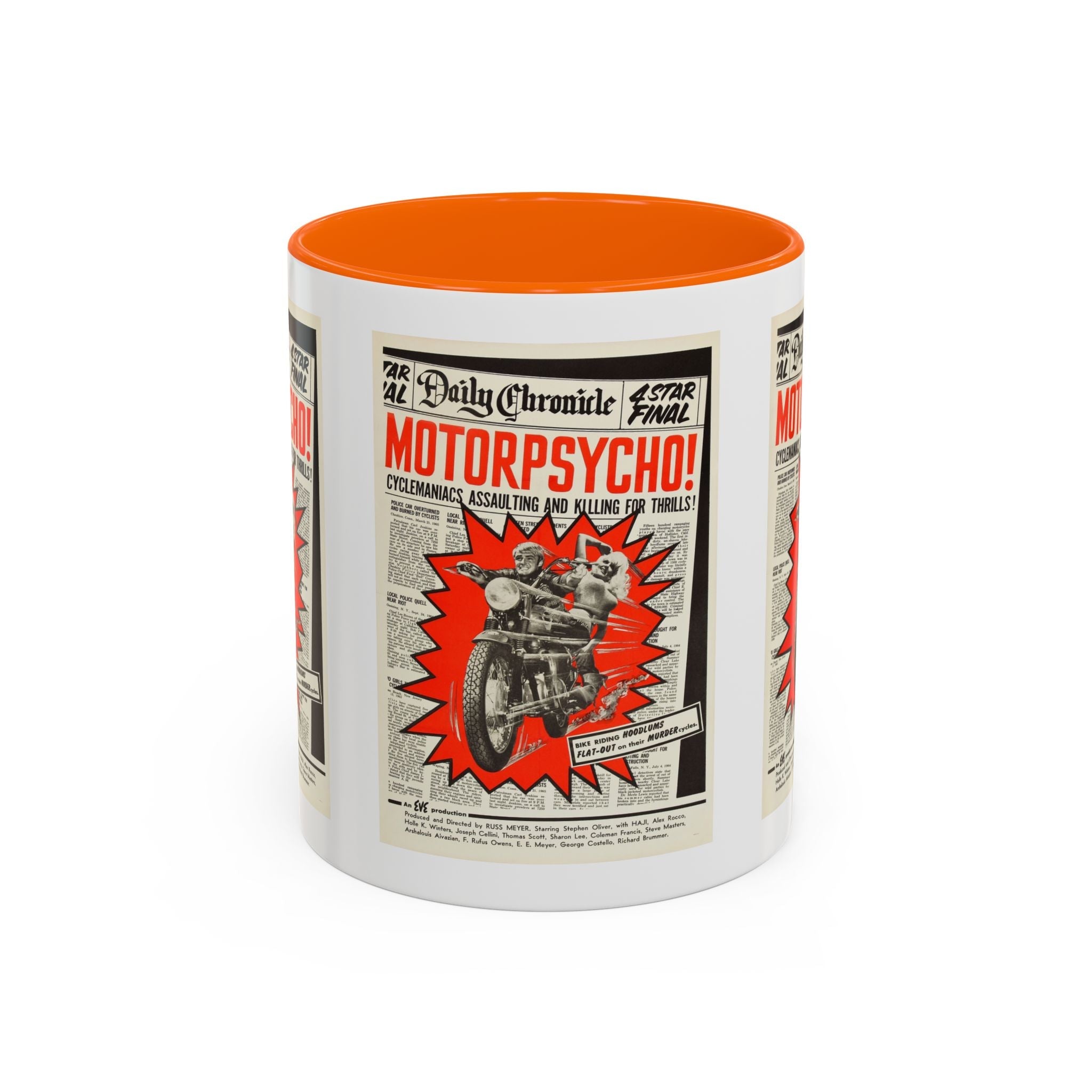 Cult Classic Movie Poster Art Accent Coffee Mug (11, 15oz) - Motor Psycho 1965 - POPvault