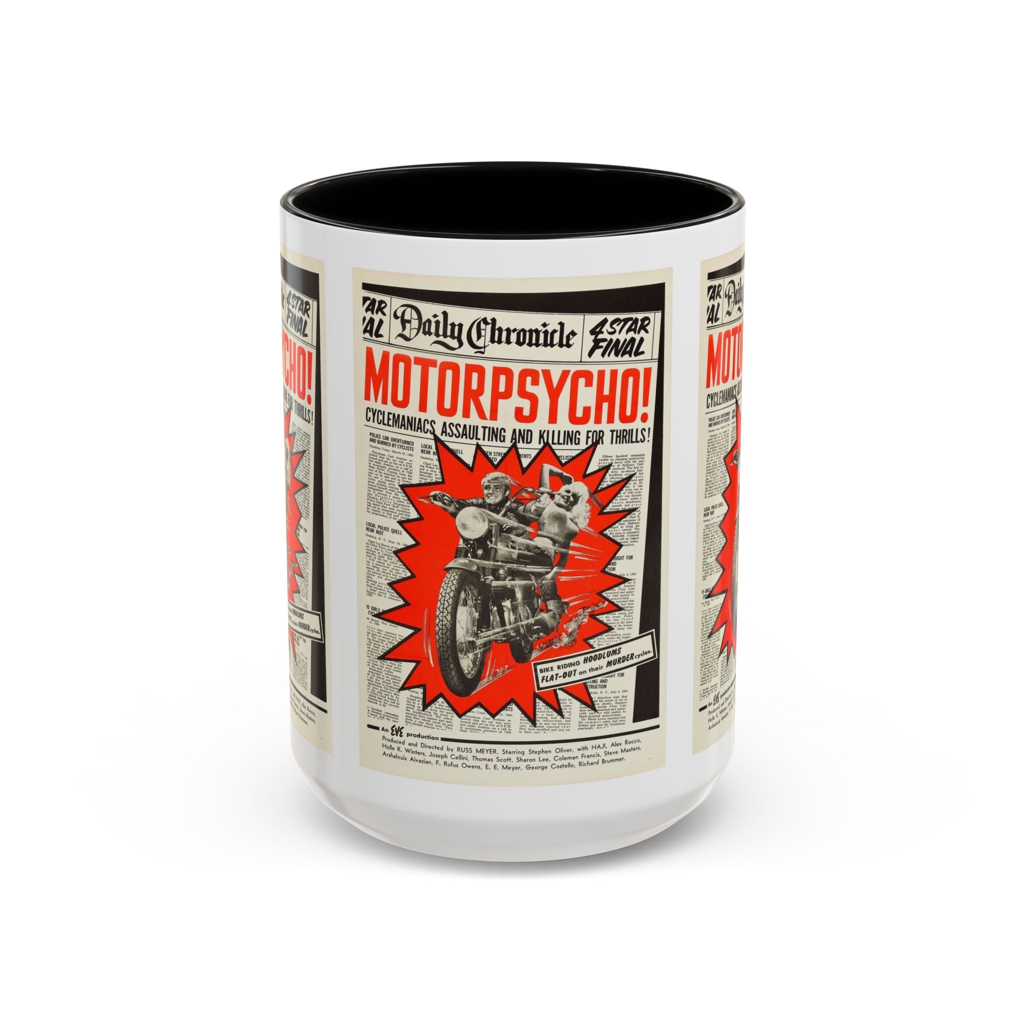 Cult Classic Movie Poster Art Accent Coffee Mug (11, 15oz) - Motor Psycho 1965 - POPvault