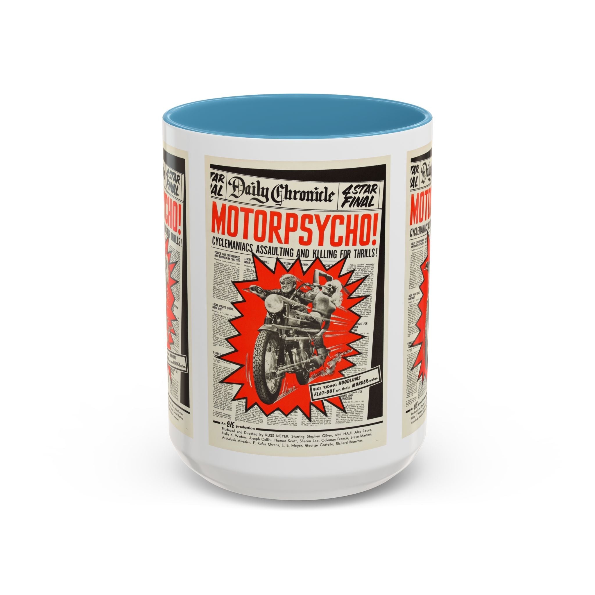 Cult Classic Movie Poster Art Accent Coffee Mug (11, 15oz) - Motor Psycho 1965 - POPvault