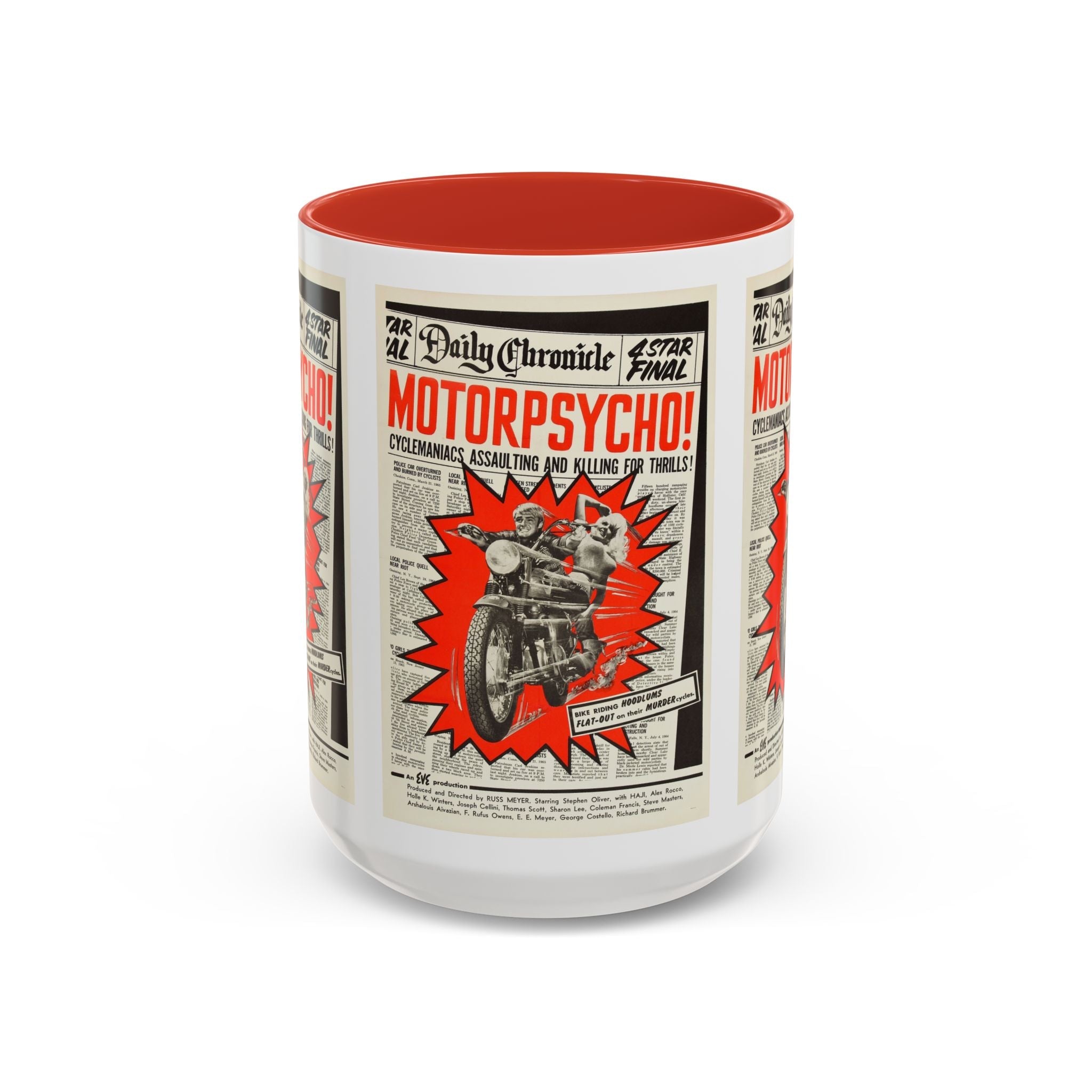 Cult Classic Movie Poster Art Accent Coffee Mug (11, 15oz) - Motor Psycho 1965 - POPvault