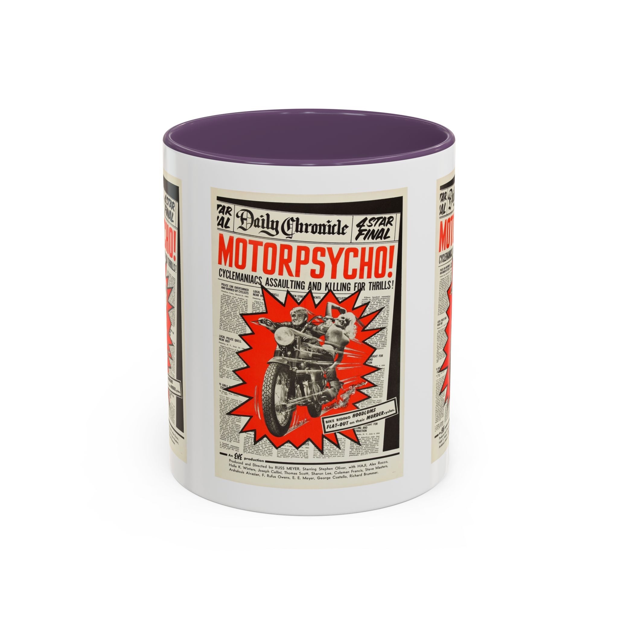 Cult Classic Movie Poster Art Accent Coffee Mug (11, 15oz) - Motor Psycho 1965 - POPvault