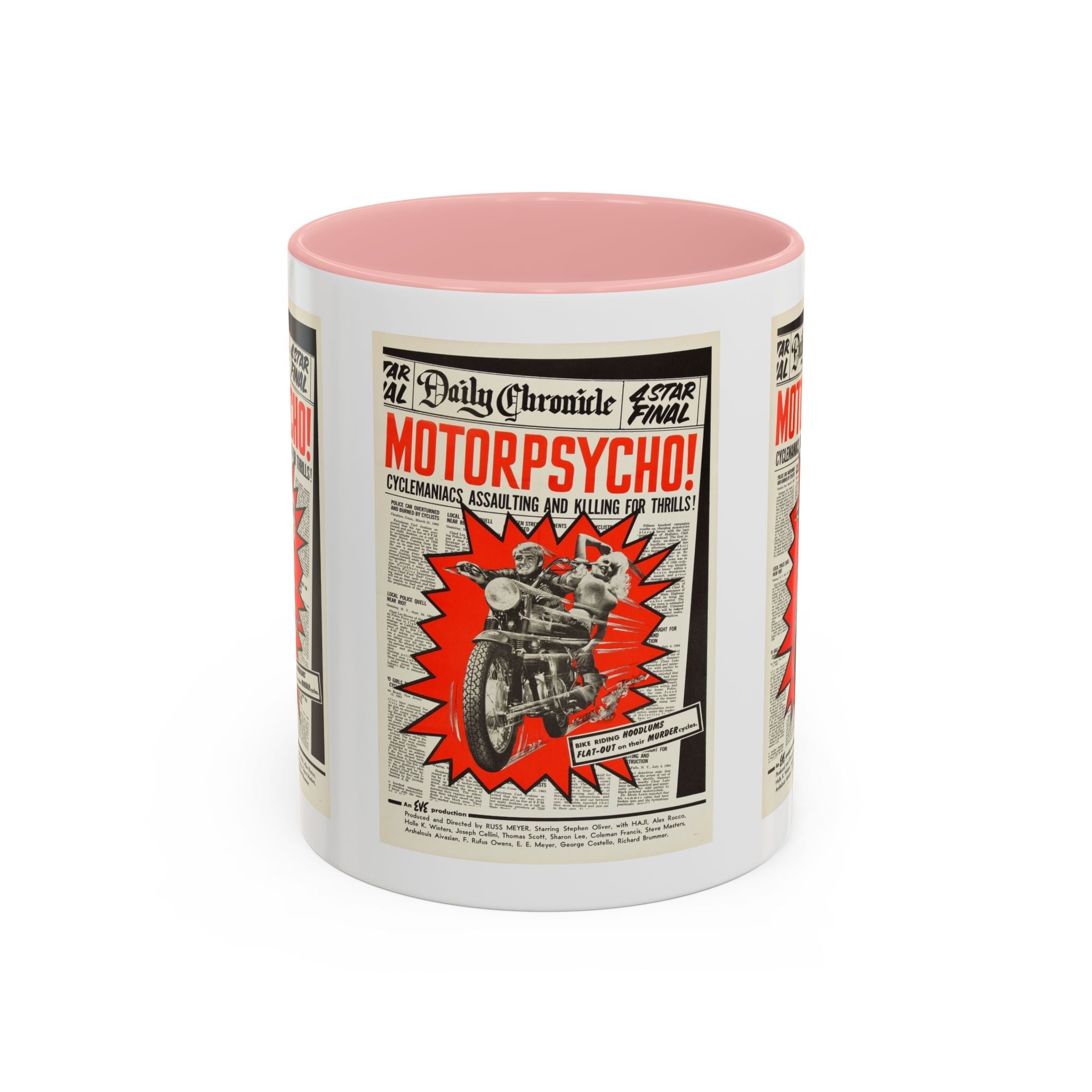 Cult Classic Movie Poster Art Accent Coffee Mug (11, 15oz) - Motor Psycho 1965 - POPvault