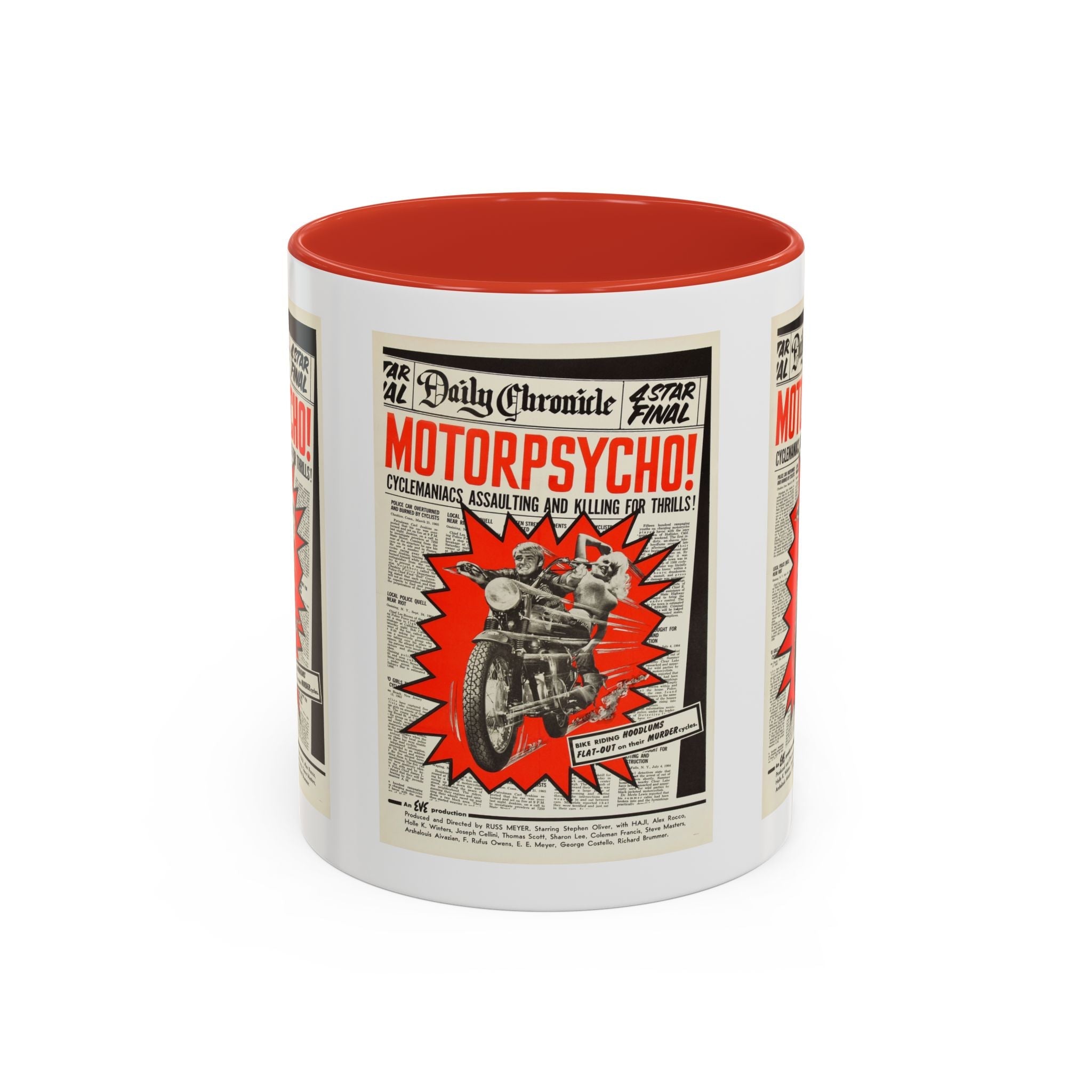 Cult Classic Movie Poster Art Accent Coffee Mug (11, 15oz) - Motor Psycho 1965 - POPvault