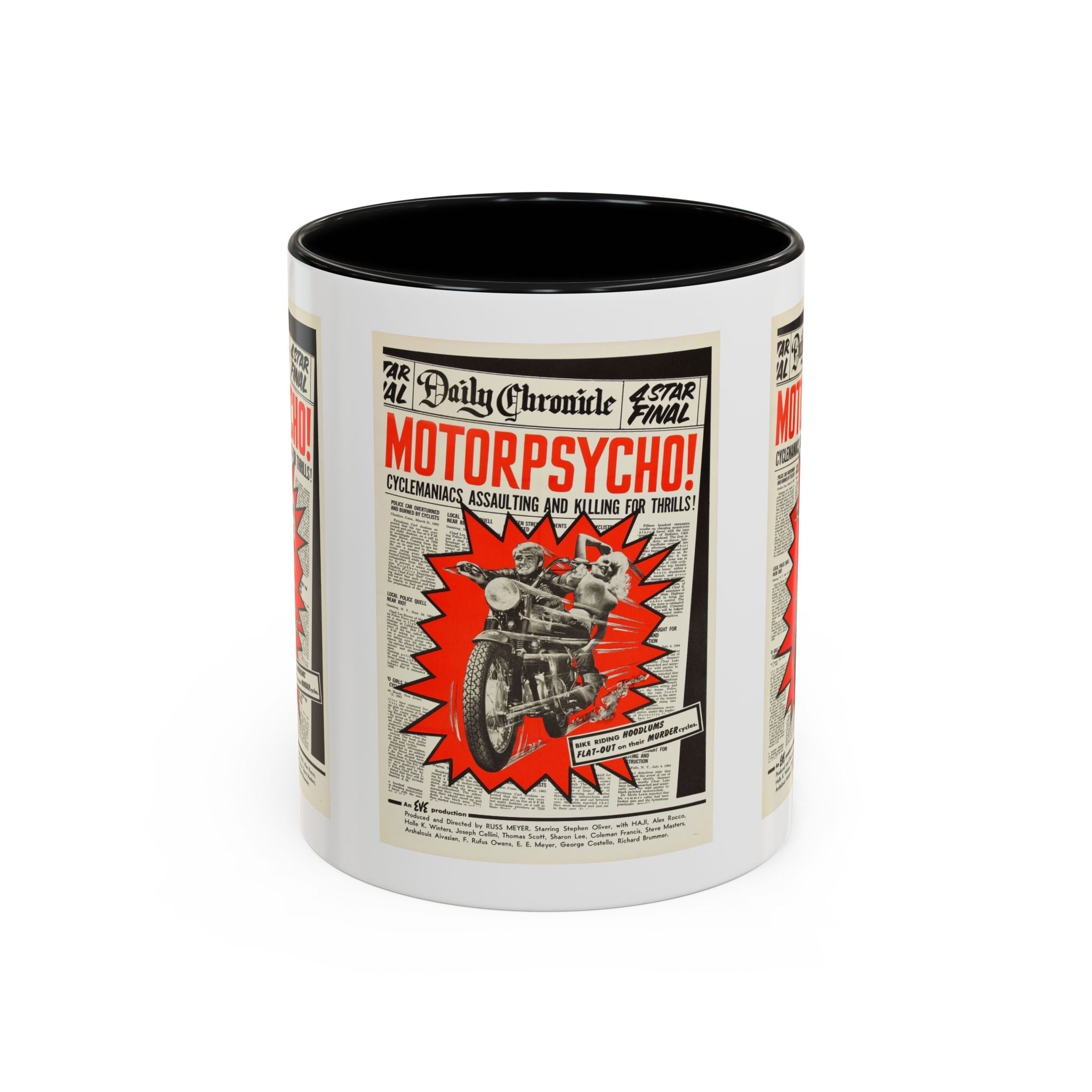 Cult Classic Movie Poster Art Accent Coffee Mug (11, 15oz) - Motor Psycho 1965 - POPvault