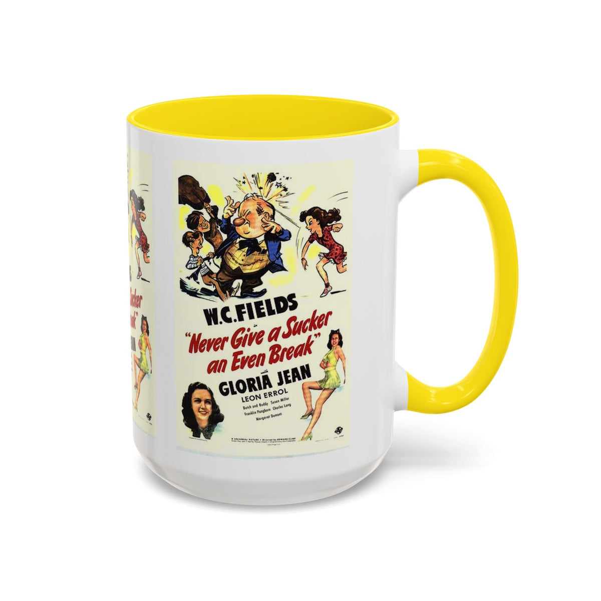 Cult Classic Movie Poster Art Accent Coffee Mug (11, 15oz) - Never Give A Sucker An Even Break 1941 - Mug