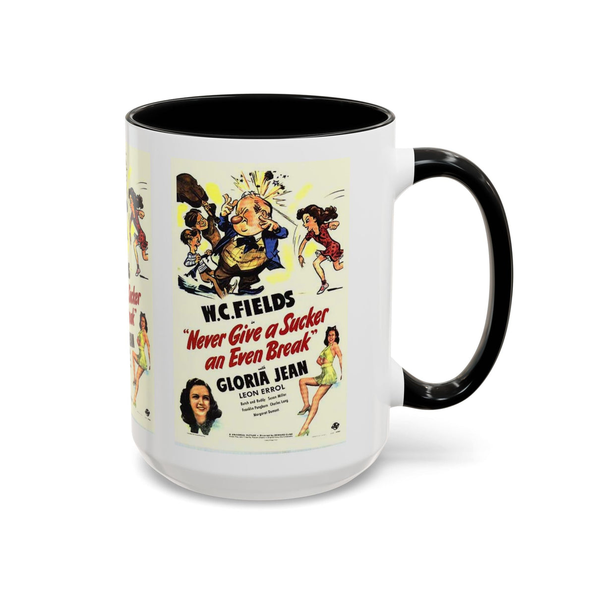 Cult Classic Movie Poster Art Accent Coffee Mug (11, 15oz) - Never Give A Sucker An Even Break 1941 - Mug