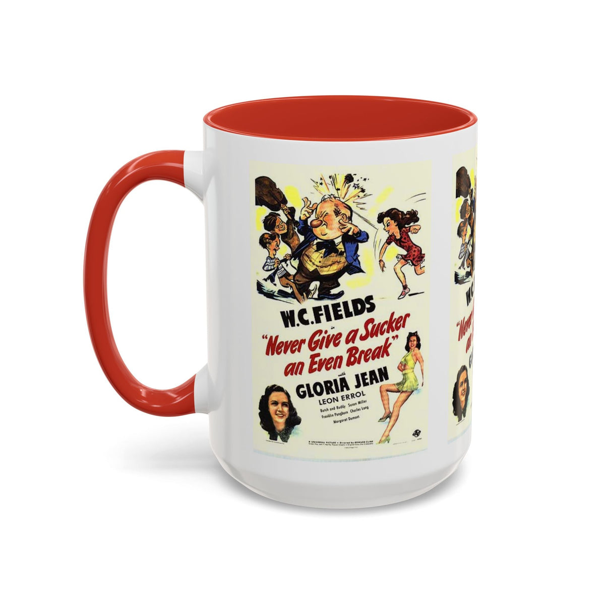 Cult Classic Movie Poster Art Accent Coffee Mug (11, 15oz) - Never Give A Sucker An Even Break 1941 - Mug