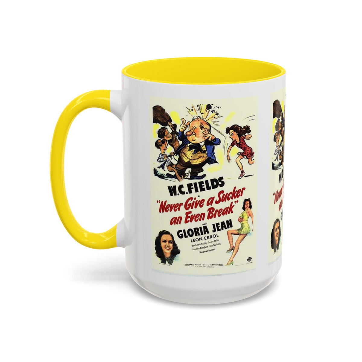 Cult Classic Movie Poster Art Accent Coffee Mug (11, 15oz) - Never Give A Sucker An Even Break 1941 - Mug