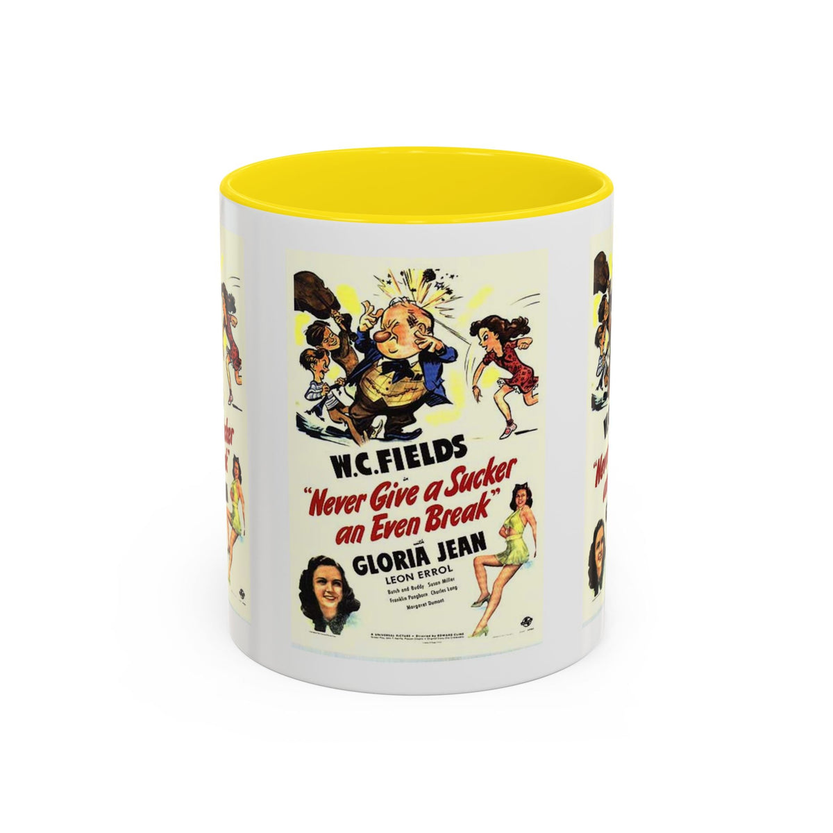 Cult Classic Movie Poster Art Accent Coffee Mug (11, 15oz) - Never Give A Sucker An Even Break 1941 - Mug