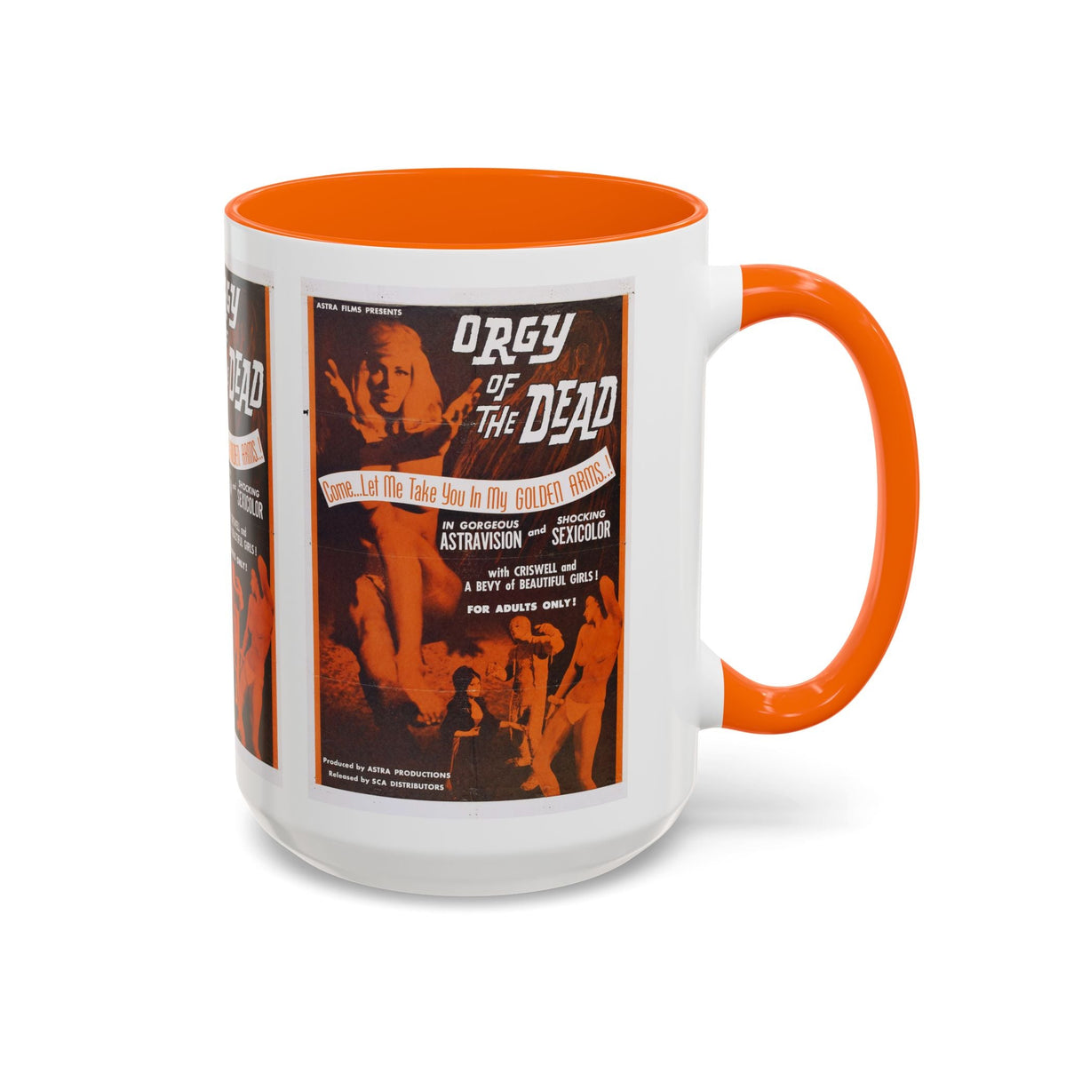Cult Classic Movie Poster Art Accent Coffee Mug (11, 15oz) - Orgy Of The Dead 1965 - Mug