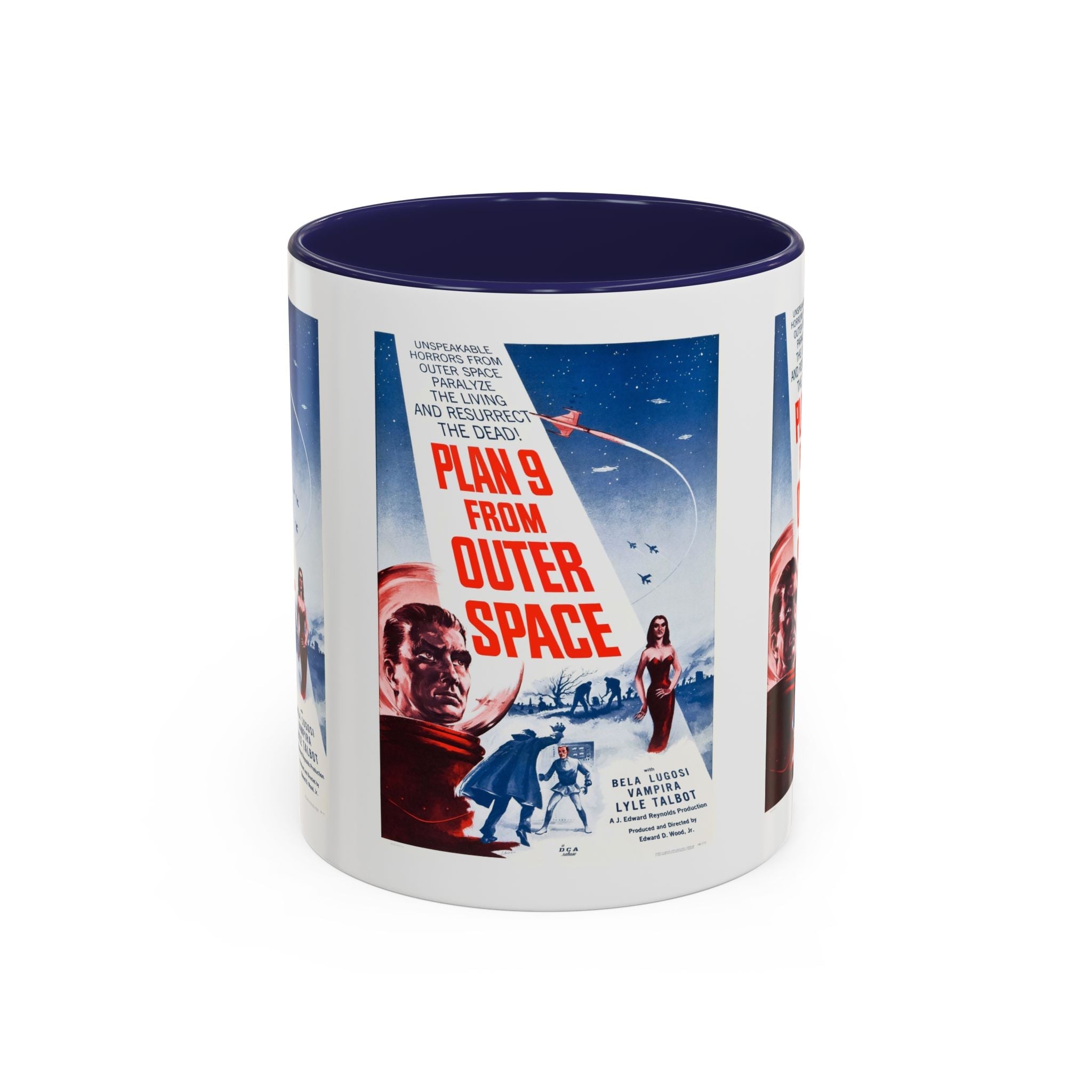 Cult Classic Movie Poster Art Accent Coffee Mug (11, 15oz) - Plan 9 From Outer Space 1959 - POPvault