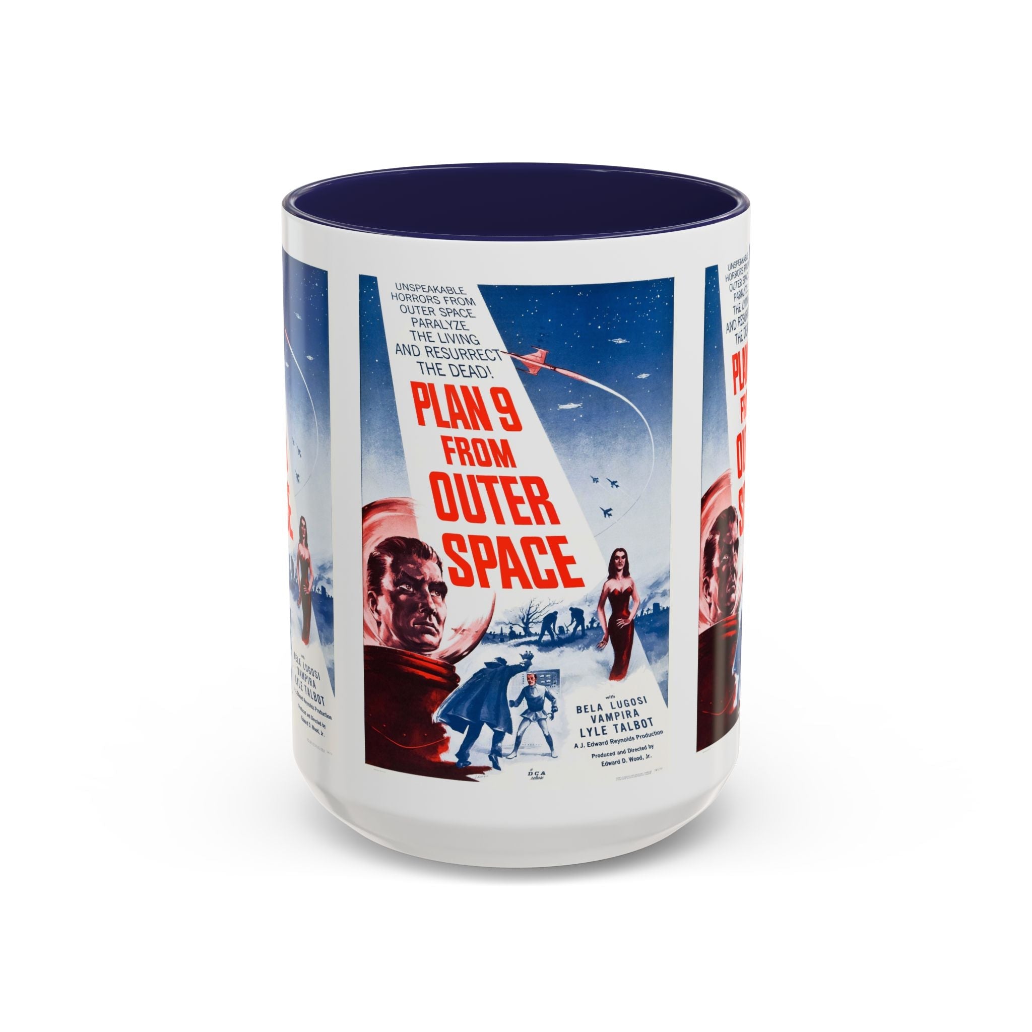 Cult Classic Movie Poster Art Accent Coffee Mug (11, 15oz) - Plan 9 From Outer Space 1959 - POPvault