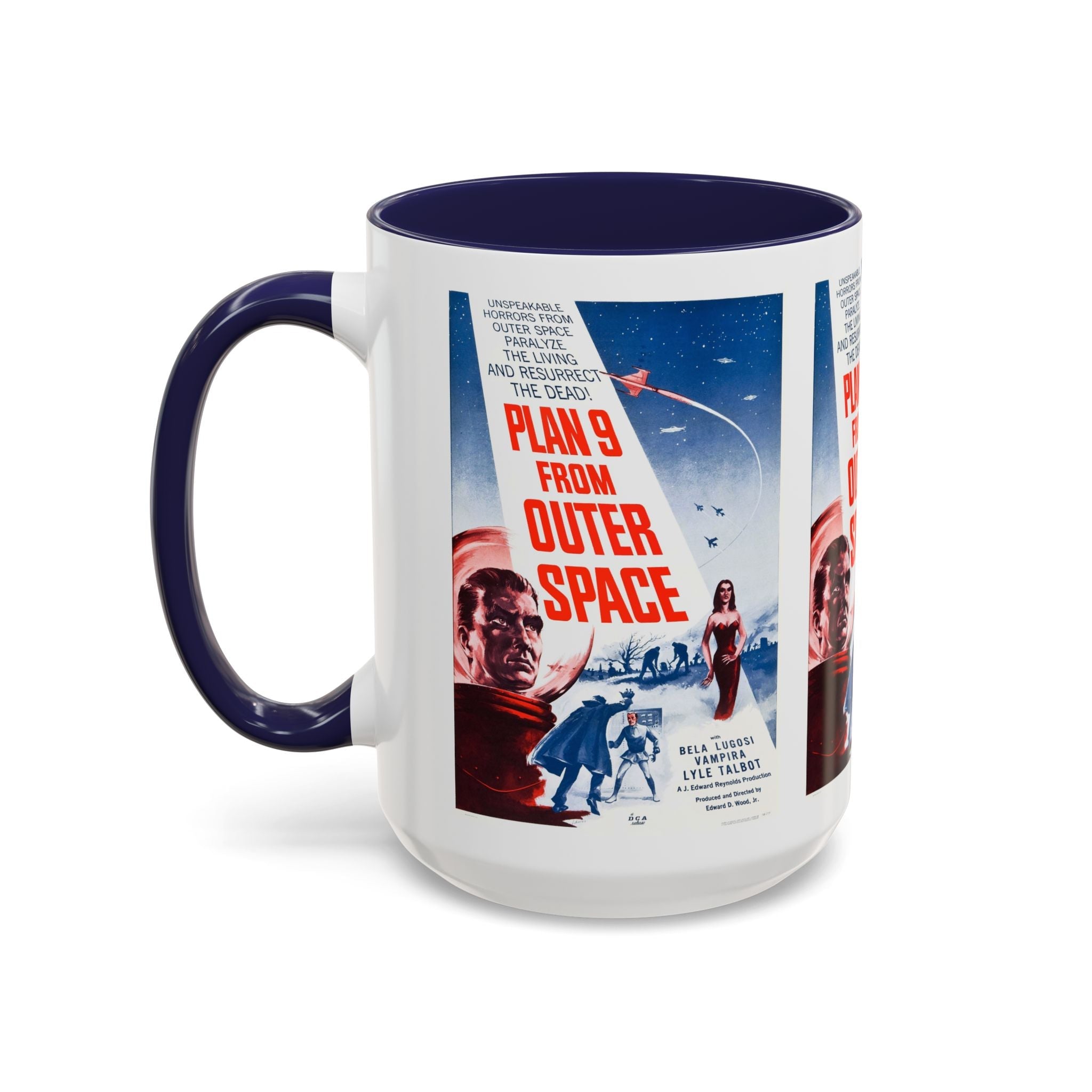 Cult Classic Movie Poster Art Accent Coffee Mug (11, 15oz) - Plan 9 From Outer Space 1959 - POPvault