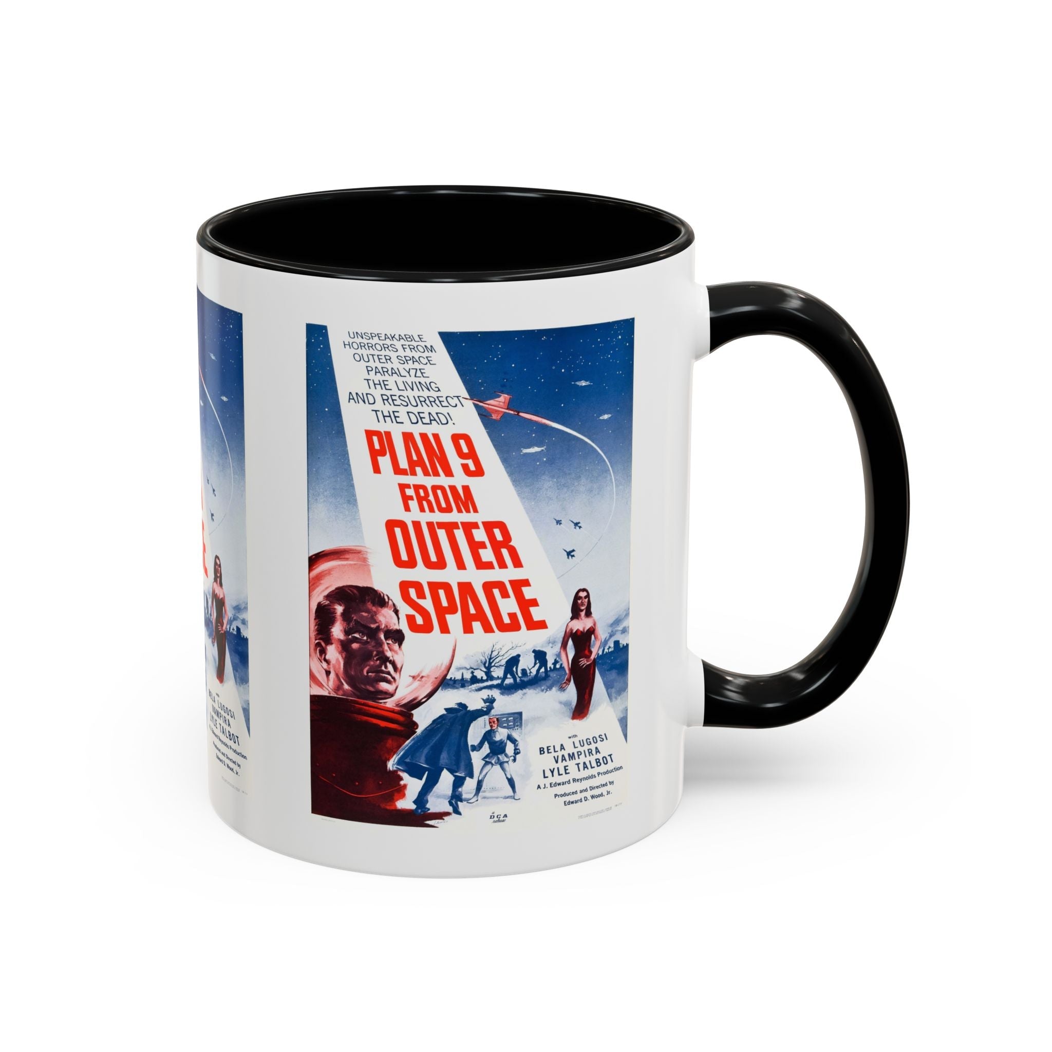 Cult Classic Movie Poster Art Accent Coffee Mug (11, 15oz) - Plan 9 From Outer Space 1959 - POPvault