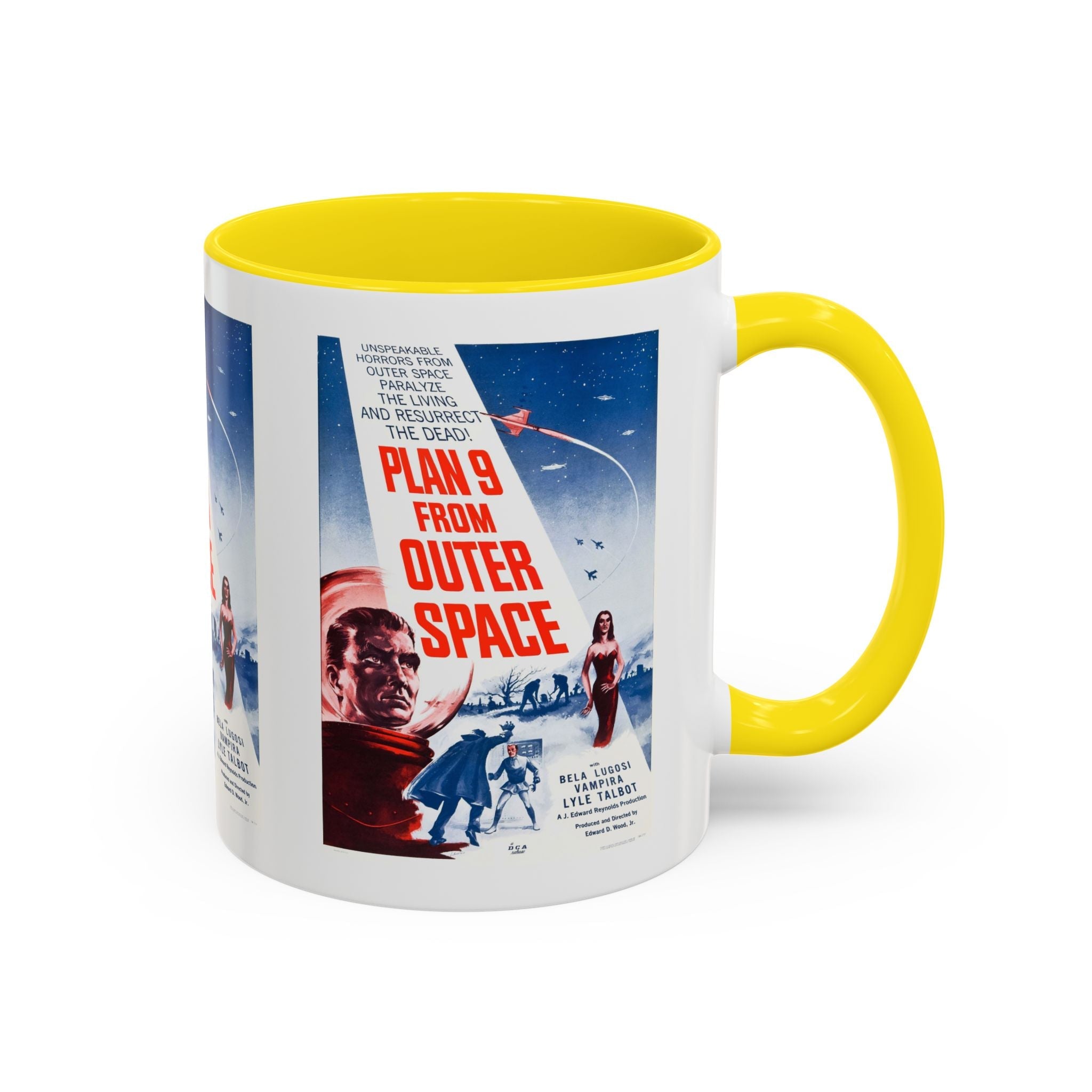 Cult Classic Movie Poster Art Accent Coffee Mug (11, 15oz) - Plan 9 From Outer Space 1959 - POPvault