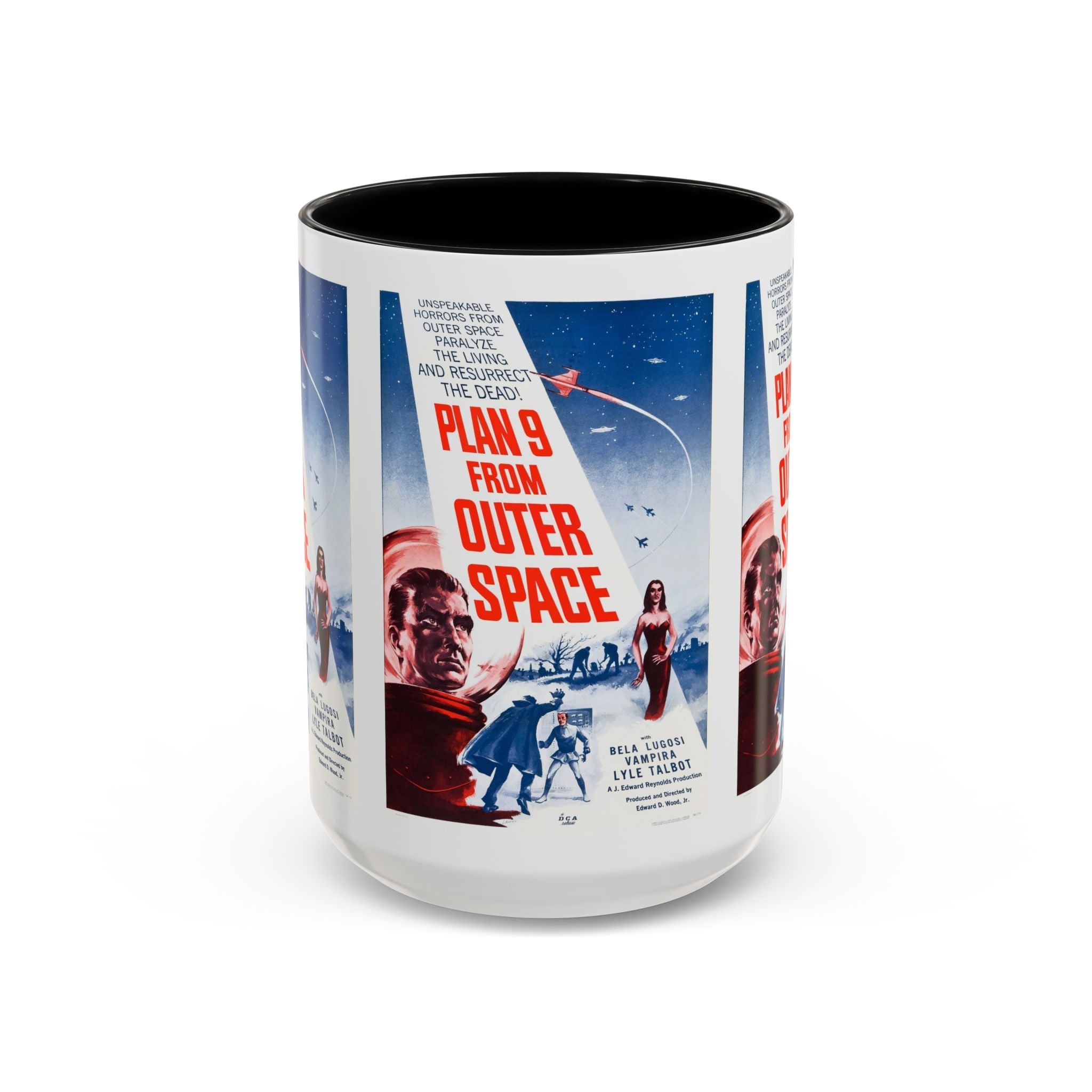 Cult Classic Movie Poster Art Accent Coffee Mug (11, 15oz) - Plan 9 From Outer Space 1959 - POPvault