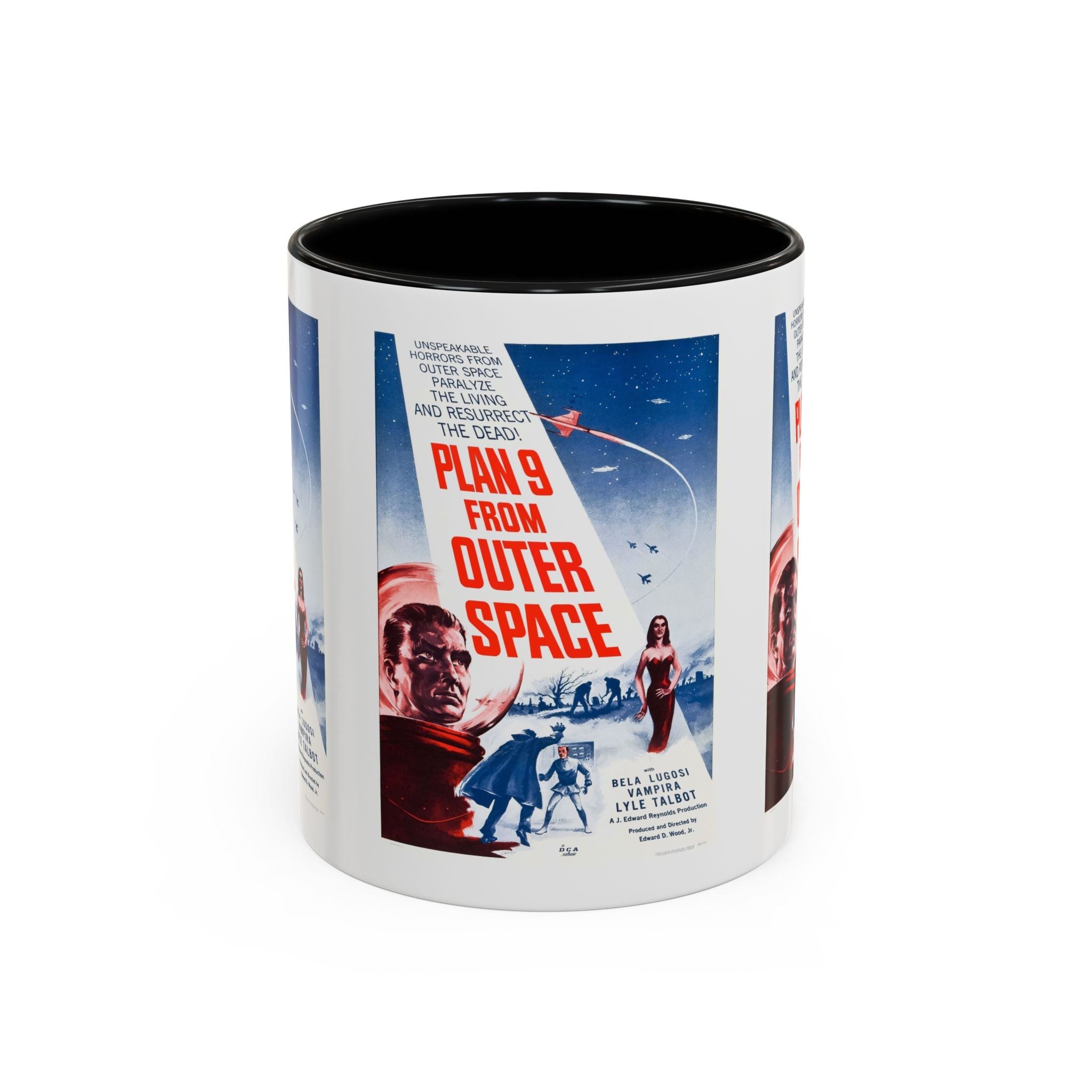 Cult Classic Movie Poster Art Accent Coffee Mug (11, 15oz) - Plan 9 From Outer Space 1959 - POPvault