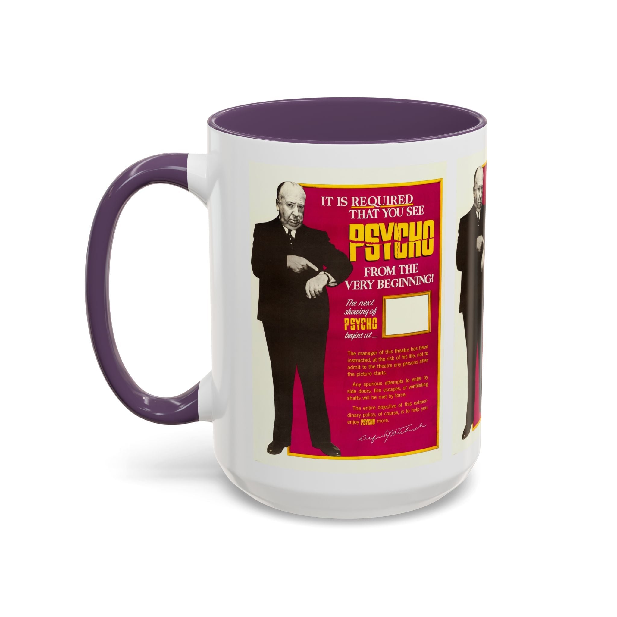 Cult Classic Movie Poster Art Accent Coffee Mug (11, 15oz) - Psycho 1960 - POPvault