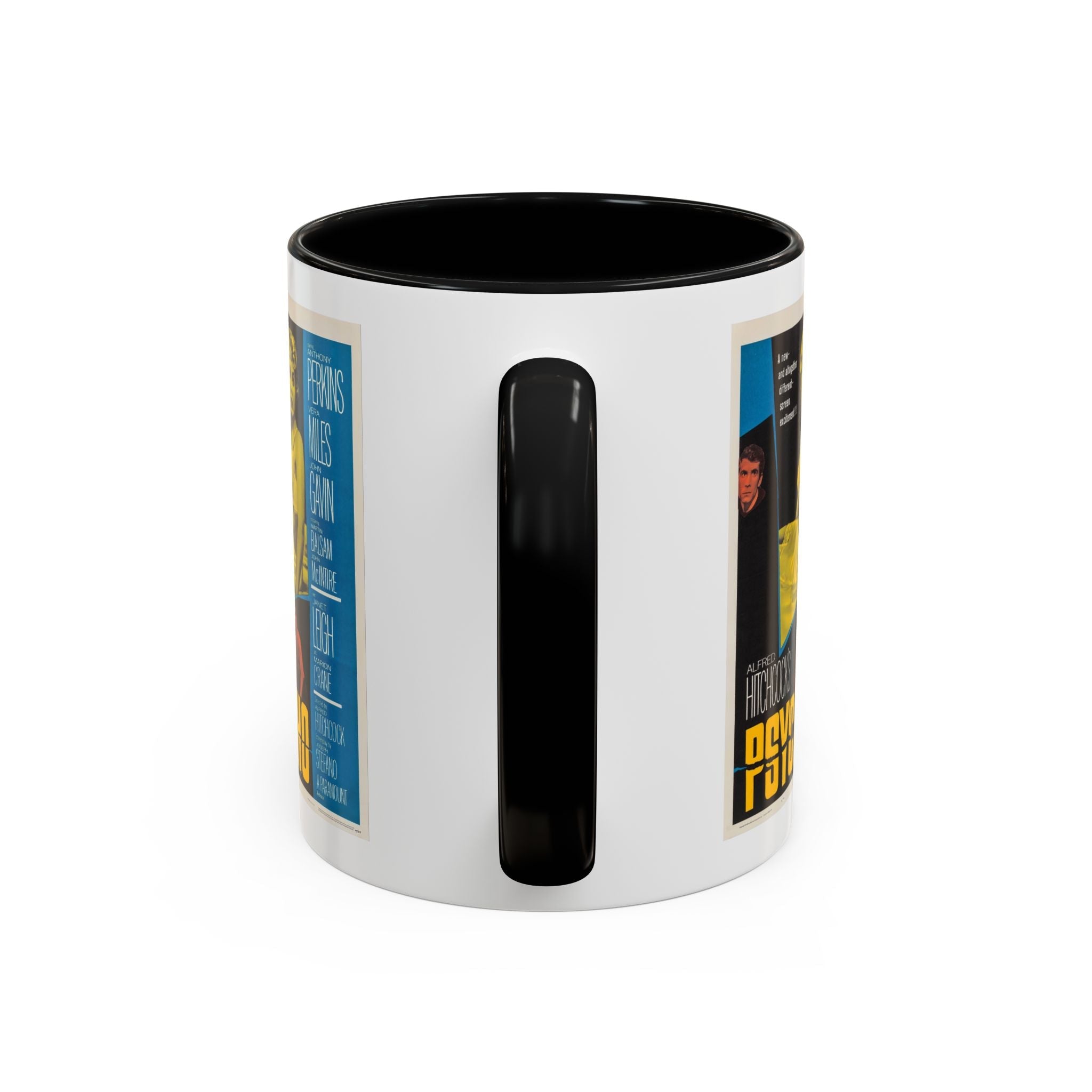 Cult Classic Movie Poster Art Accent Coffee Mug (11, 15oz) - Psycho Halftone Version 1960 - POPvault