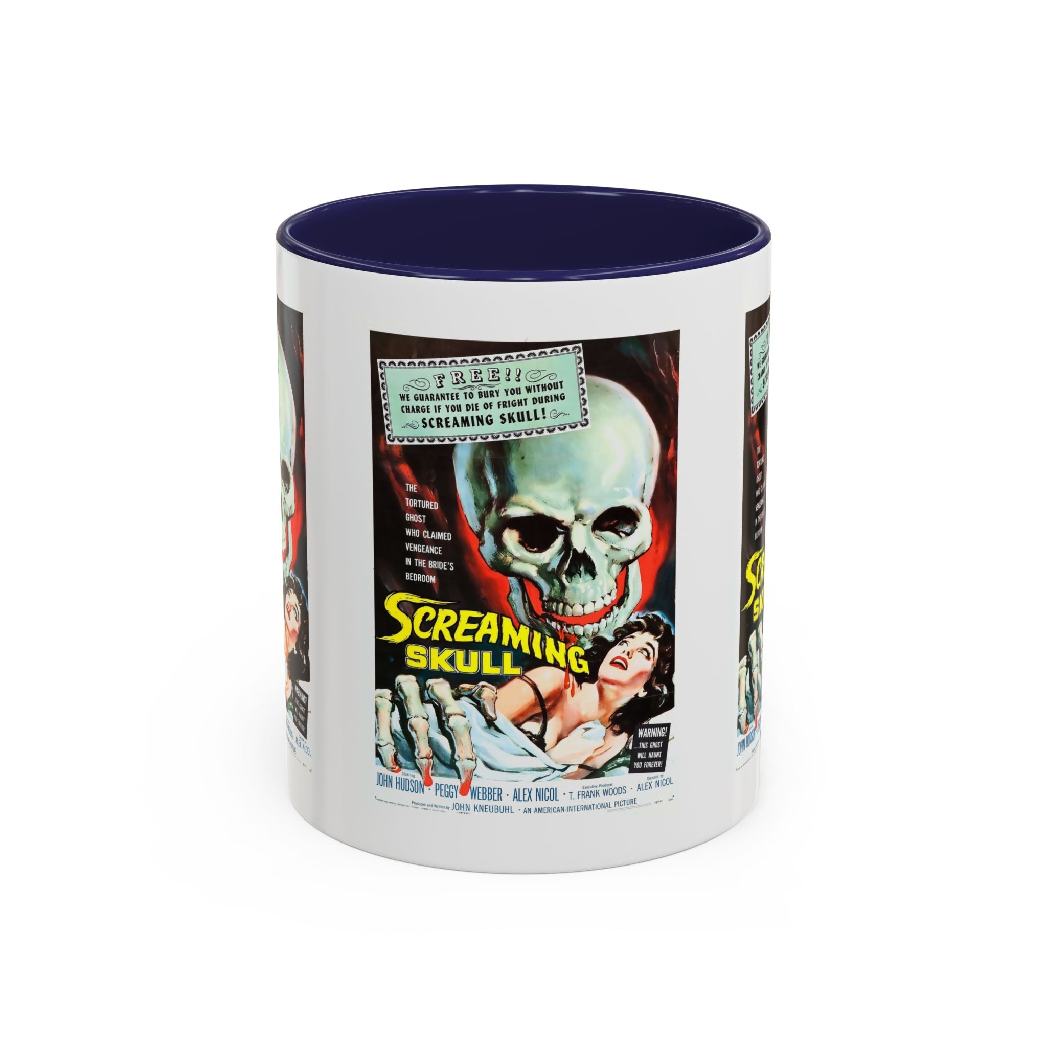 Cult Classic Movie Poster Art Accent Coffee Mug (11, 15oz) - Screaming Skull 1958 - POPvault