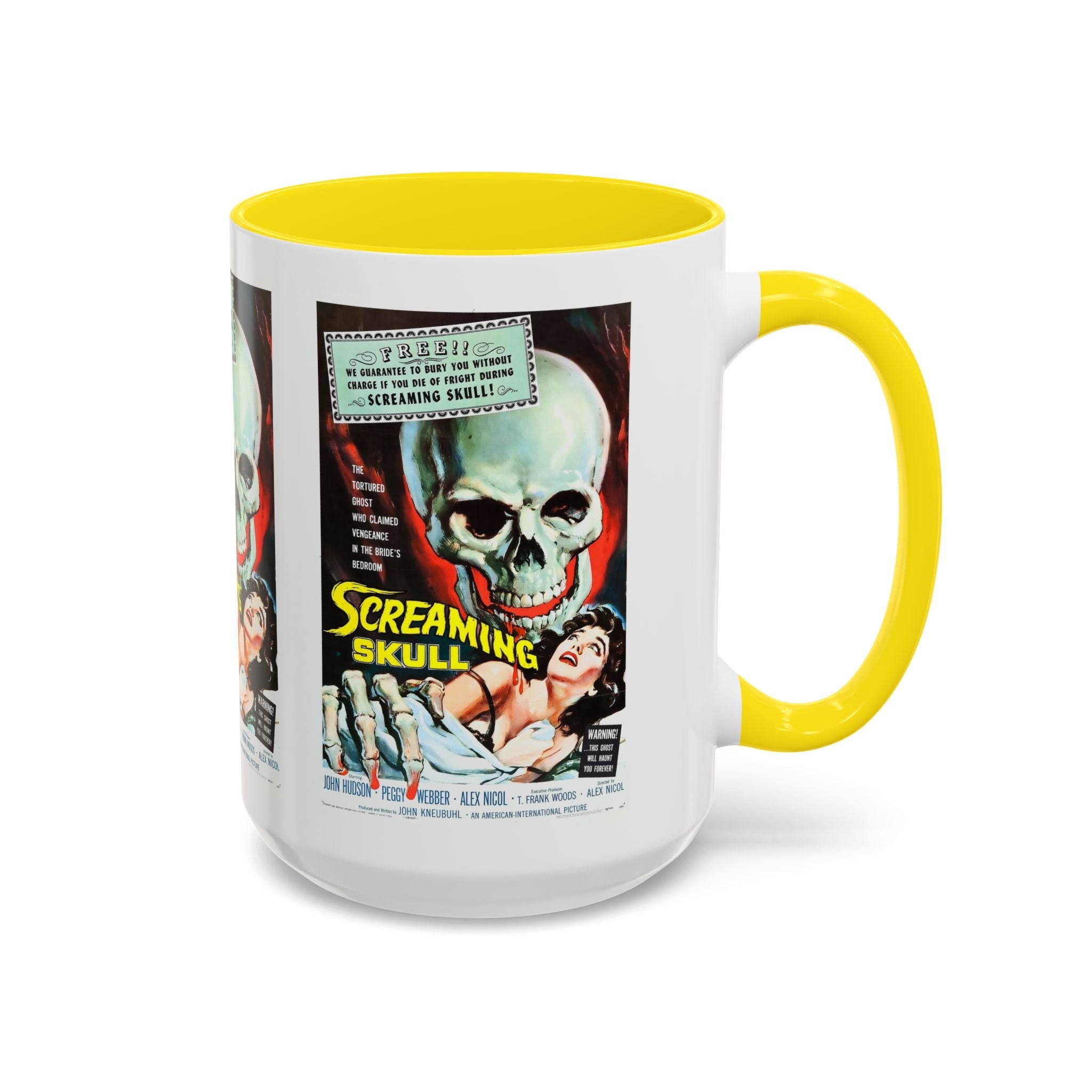Cult Classic Movie Poster Art Accent Coffee Mug (11, 15oz) - Screaming Skull 1958 - POPvault