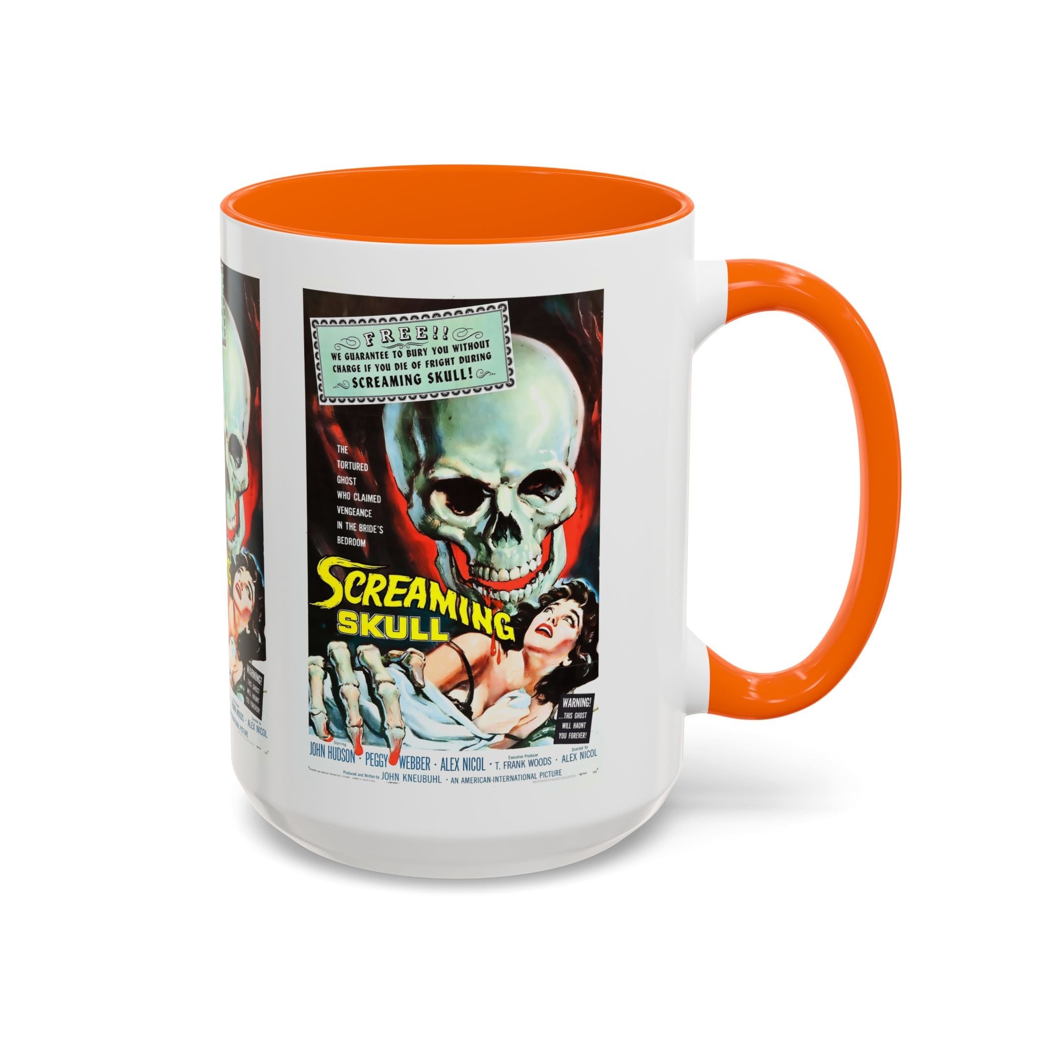 Cult Classic Movie Poster Art Accent Coffee Mug (11, 15oz) - Screaming Skull 1958 - POPvault