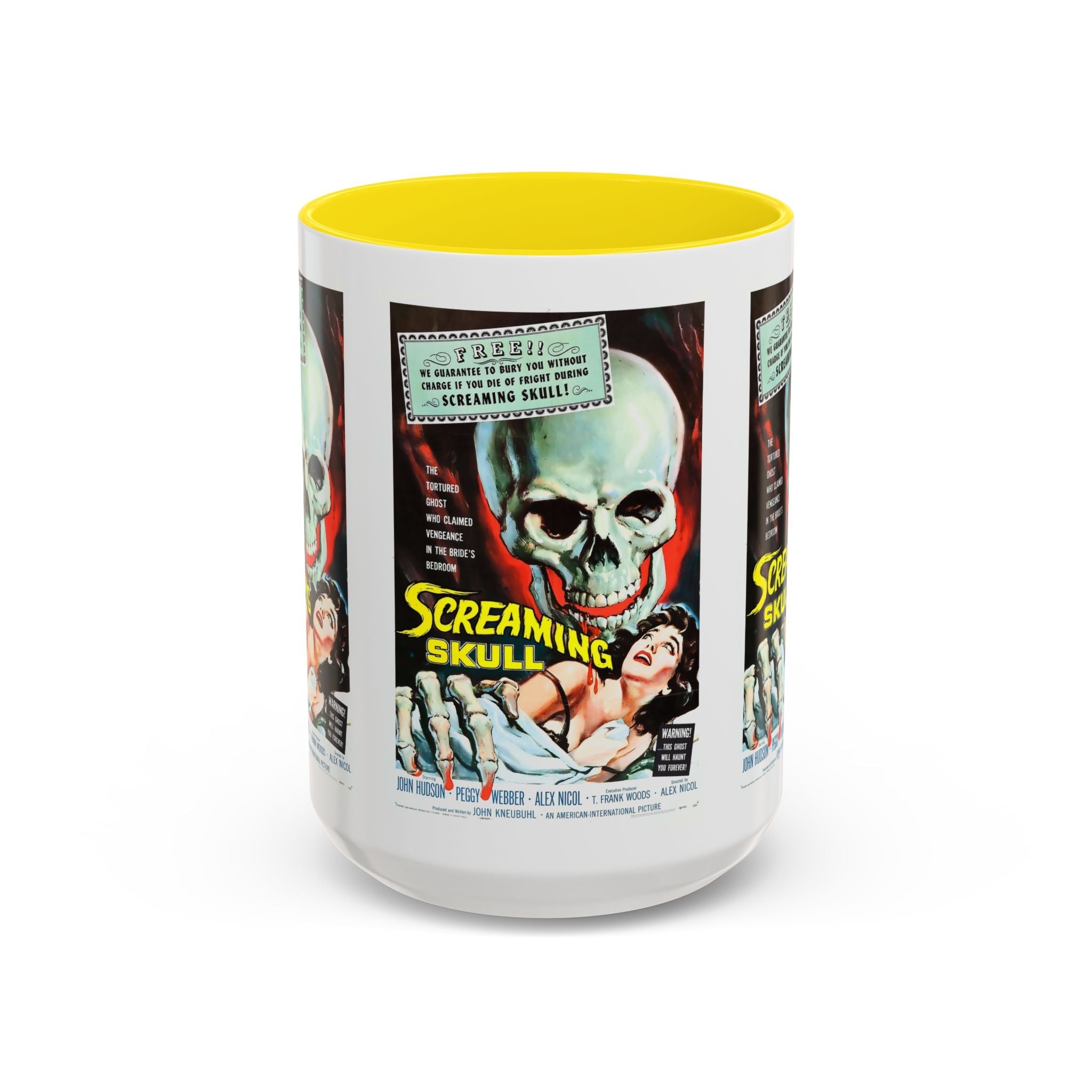 Cult Classic Movie Poster Art Accent Coffee Mug (11, 15oz) - Screaming Skull 1958 - POPvault