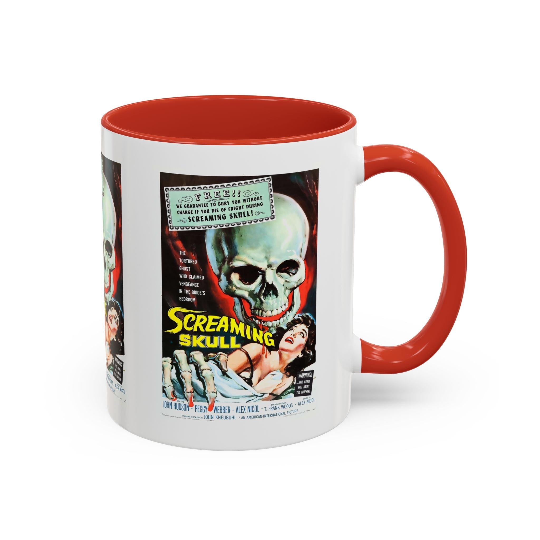Cult Classic Movie Poster Art Accent Coffee Mug (11, 15oz) - Screaming Skull 1958 - POPvault