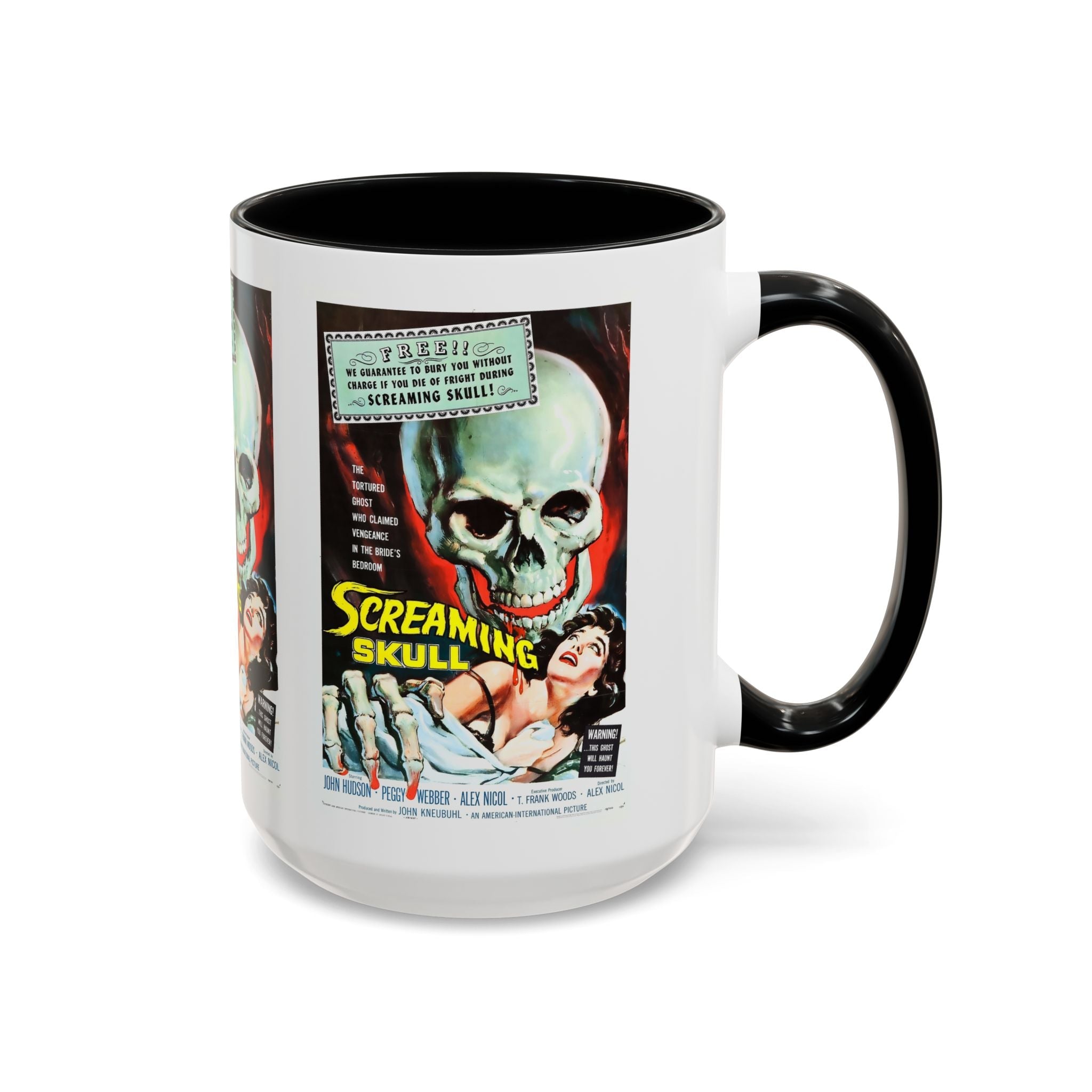 Cult Classic Movie Poster Art Accent Coffee Mug (11, 15oz) - Screaming Skull 1958 - POPvault