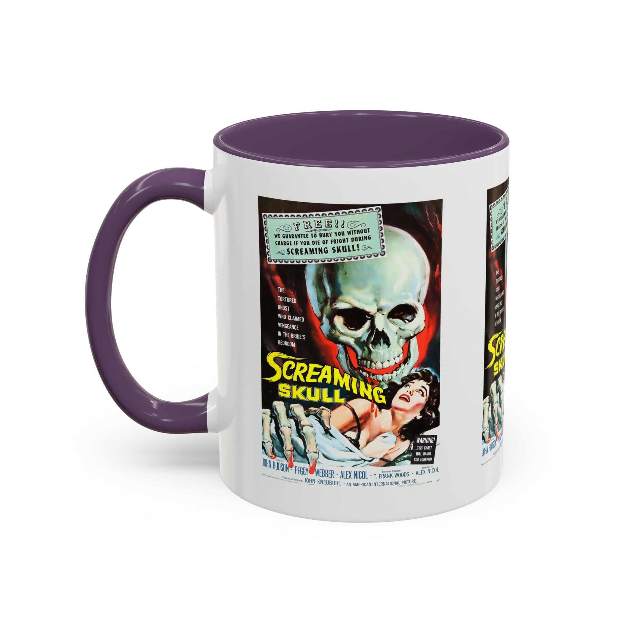 Cult Classic Movie Poster Art Accent Coffee Mug (11, 15oz) - Screaming Skull 1958 - POPvault