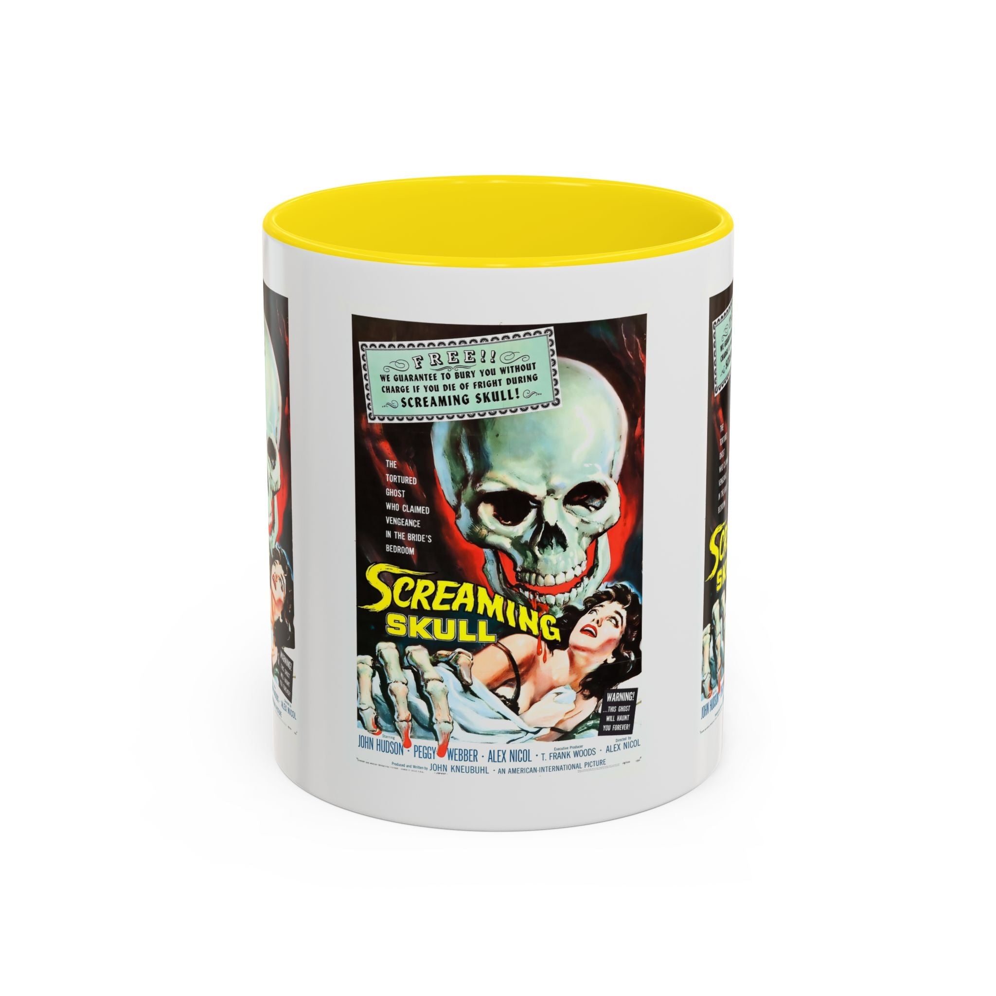 Cult Classic Movie Poster Art Accent Coffee Mug (11, 15oz) - Screaming Skull 1958 - POPvault