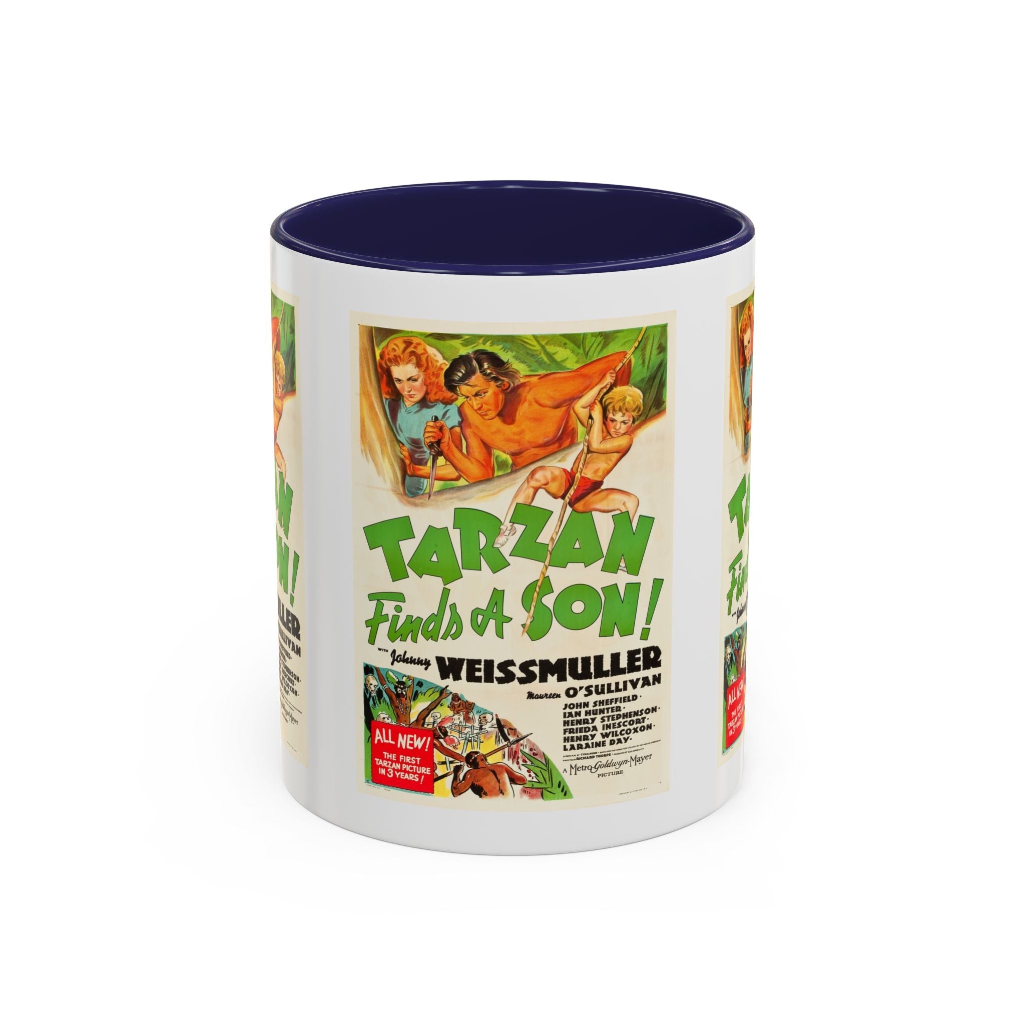 Cult Classic Movie Poster Art Accent Coffee Mug (11, 15oz) - Tarzan Finds A Son 1939 - POPvault