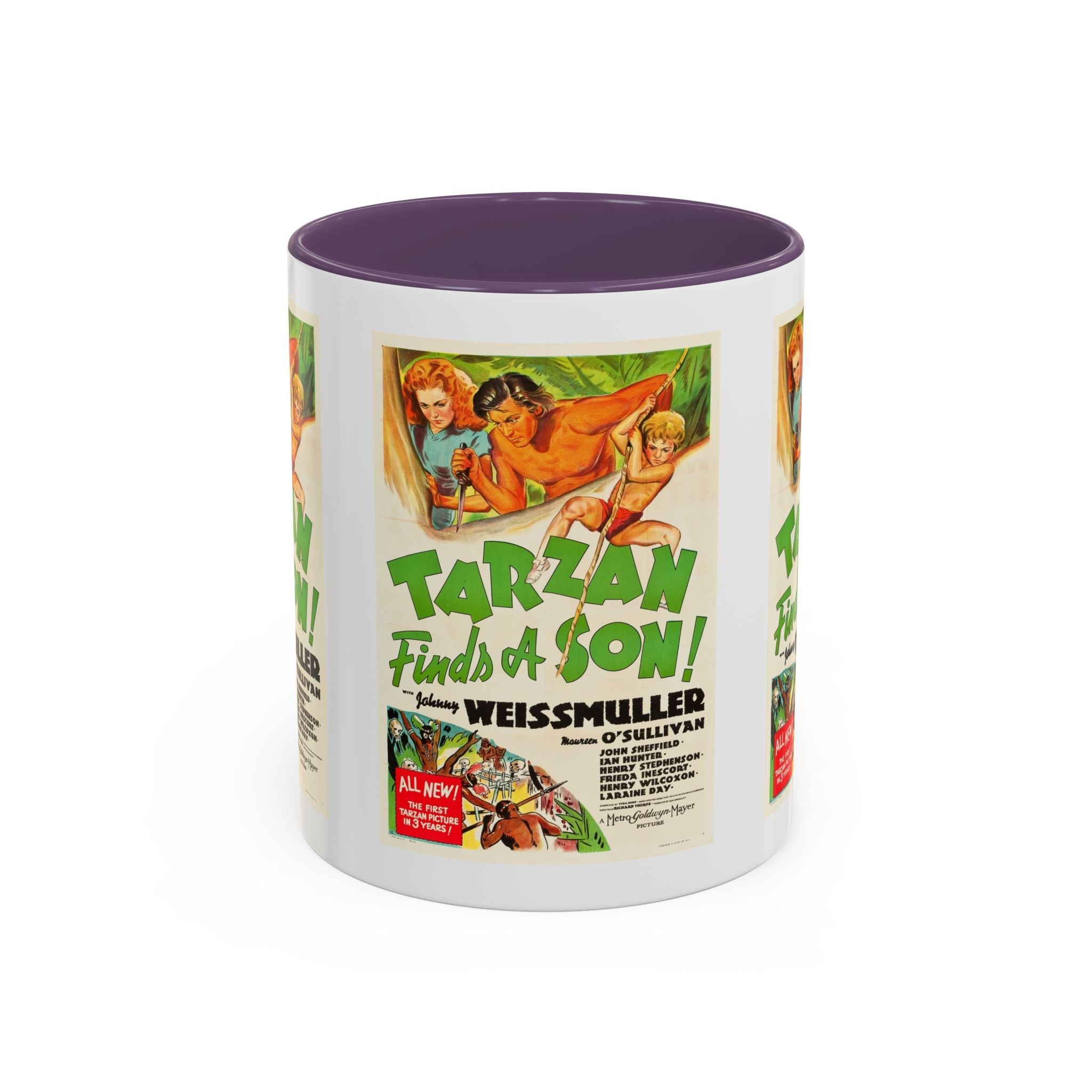 Cult Classic Movie Poster Art Accent Coffee Mug (11, 15oz) - Tarzan Finds A Son 1939 - POPvault