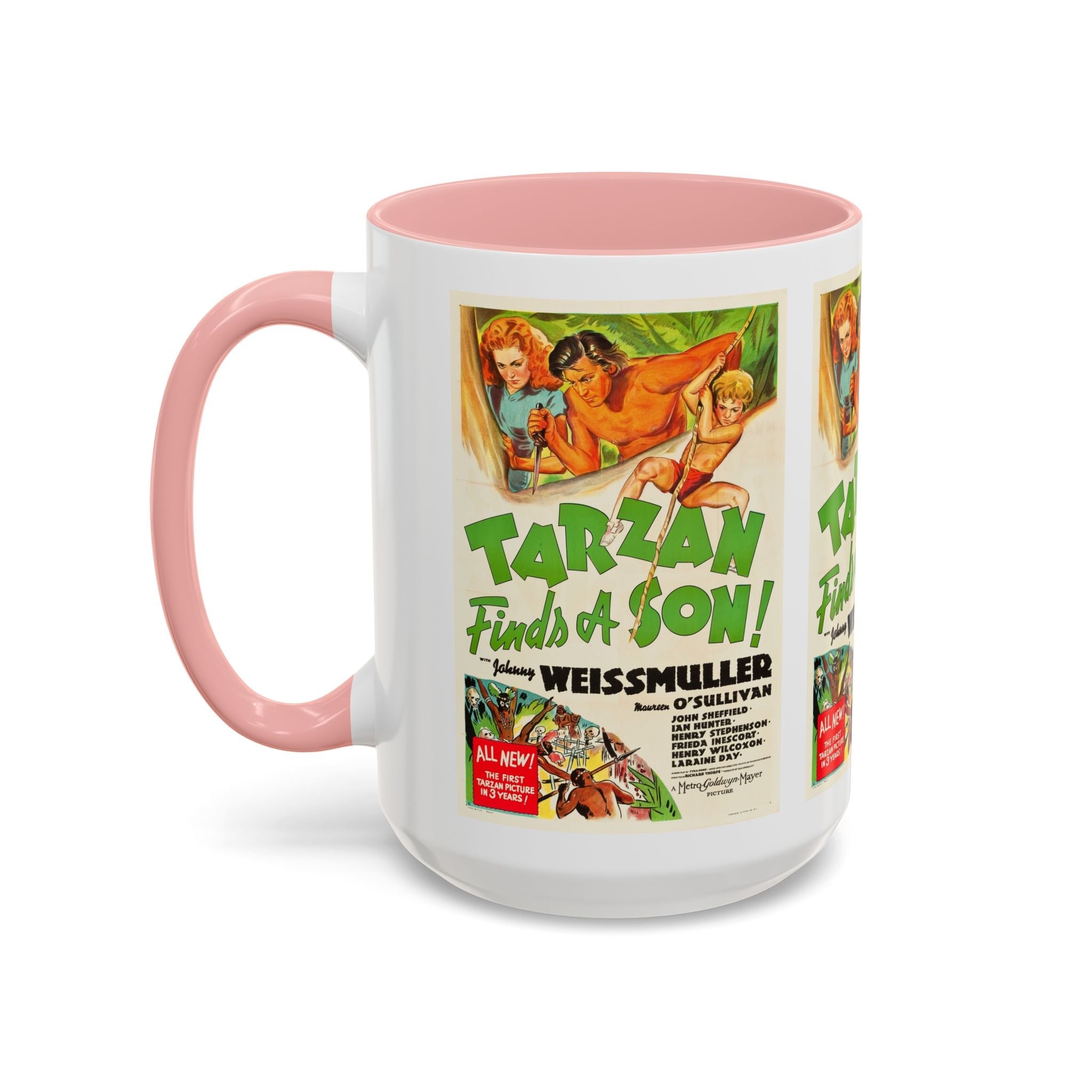 Cult Classic Movie Poster Art Accent Coffee Mug (11, 15oz) - Tarzan Finds A Son 1939 - POPvault