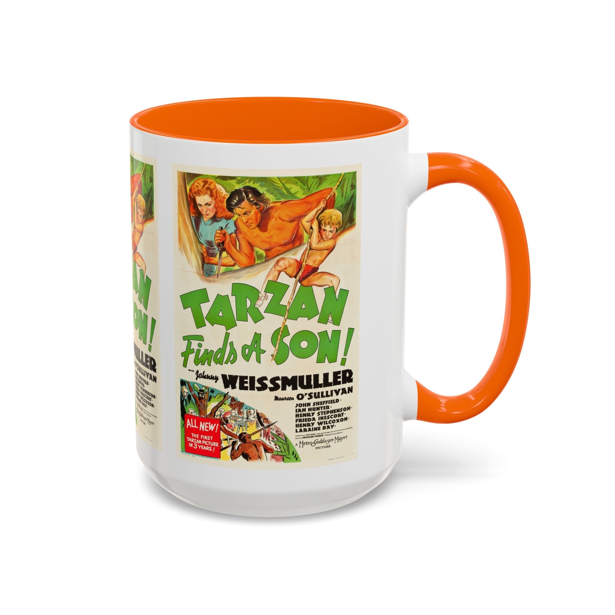 Cult Classic Movie Poster Art Accent Coffee Mug (11, 15oz) - Tarzan Finds A Son 1939 - POPvault